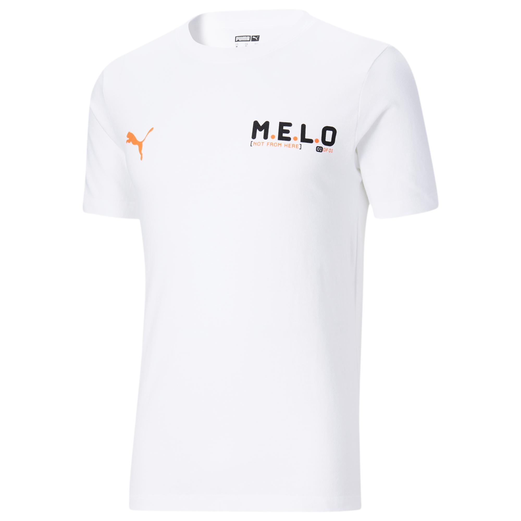 PUMA Cotton Melo Logo T-shirt in White for Men | Lyst