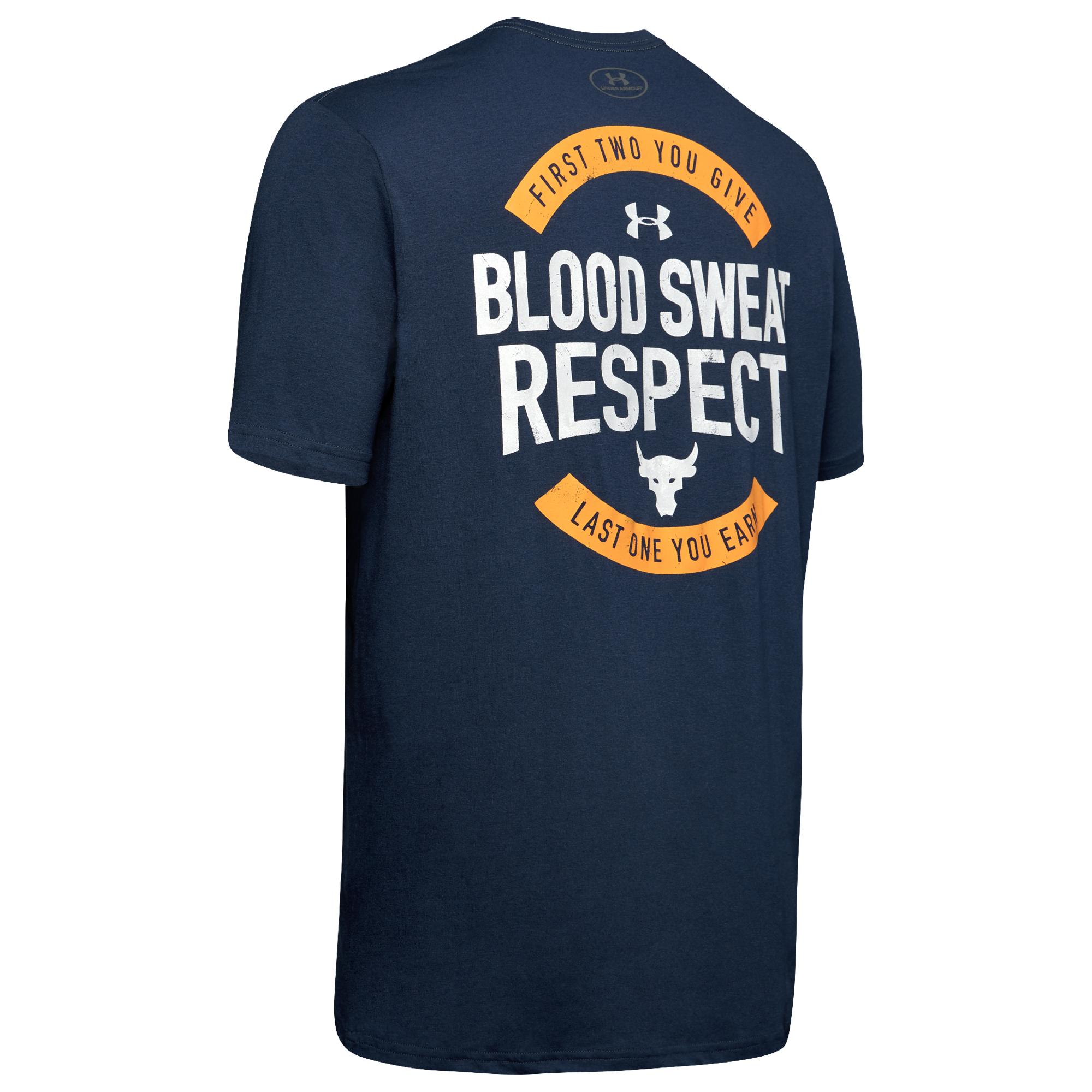 Under Armour Cotton Project Rock Blood Sweat Respect T-shirt in Blue for  Men | Lyst
