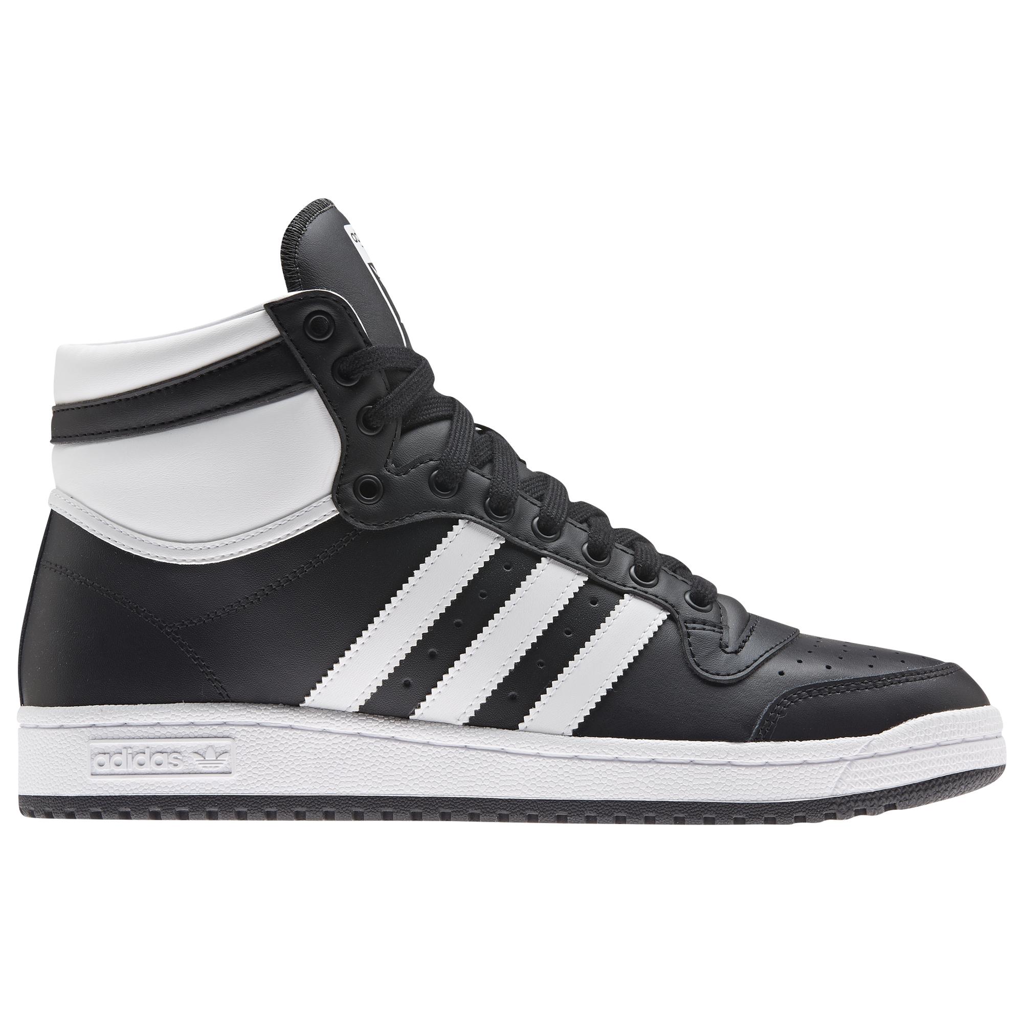 adidas Originals Leather Top Ten Hi - Basketball Shoes in Black/White ...