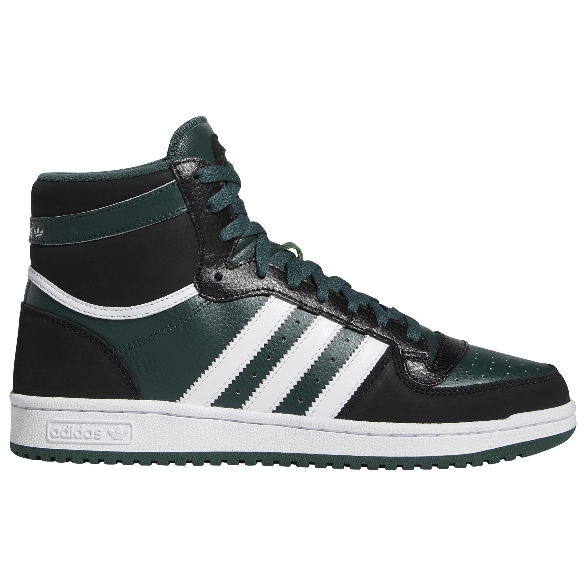 adidas Top Ten Basketball Shoes in Black/White/Green (Black) for Men