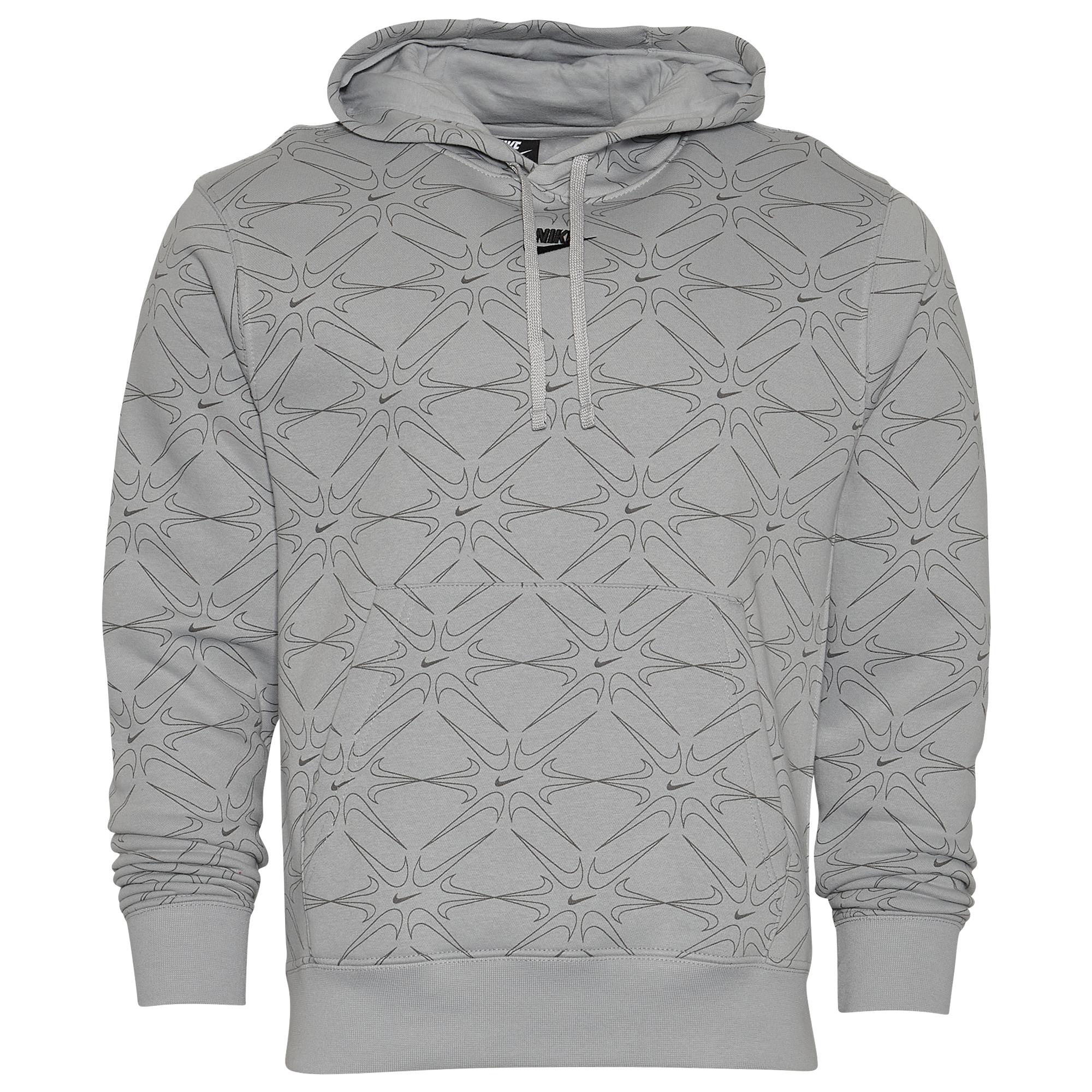 Nike Aop Gel Fleece Pullover Hoodie in Grey/Black (Gray) for Men - Lyst