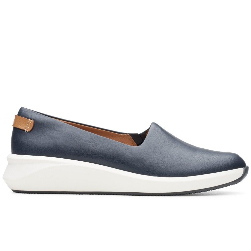 Clarks Leather Un Rio Step Womens Shoes in Navy (Blue) | Lyst Canada