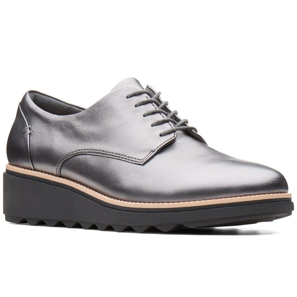 clarks sharon noel suede wedge derby
