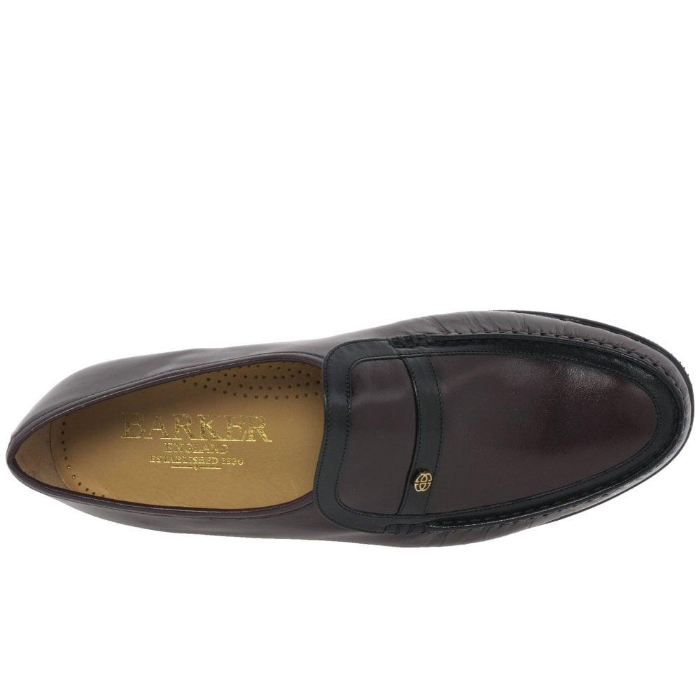 Barker Leather Jefferson Formal Slip On Burg/blk Leathe in Burgundy/Black Mens Shoes Slip-on shoes Loafers for Men Black 