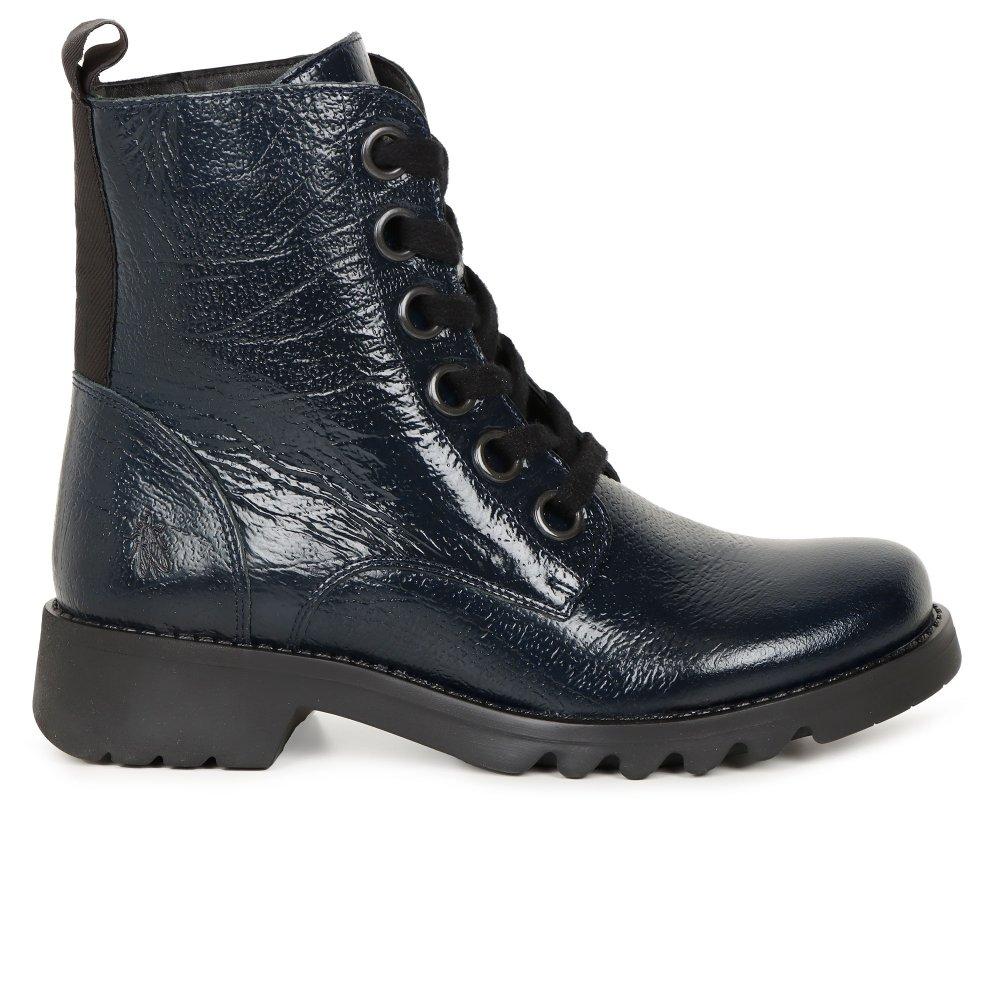 Navy Fly Lace Up Boots Fly London P144539042: RAGI539FLY Rock Navy