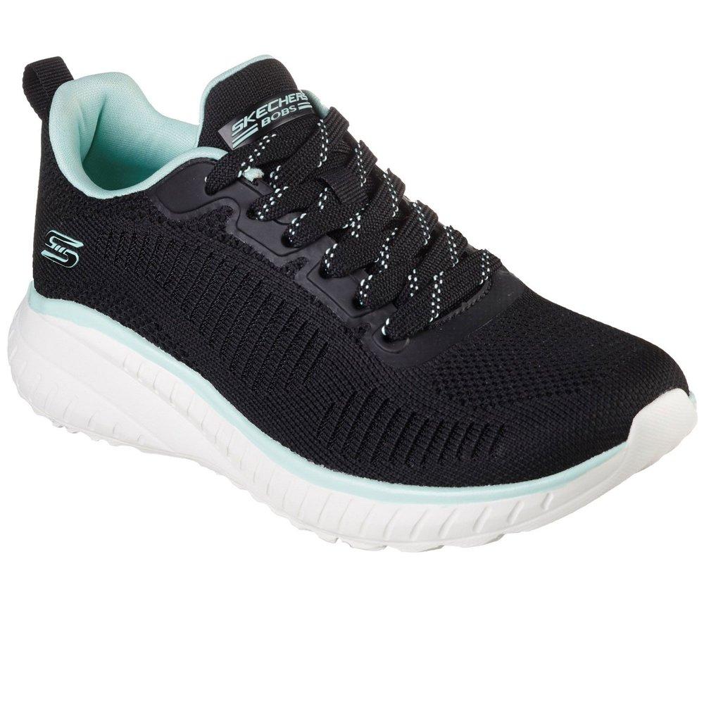 Skechers Synthetic Bobs Squad Chaos Parallel Lines Trainers in Black ...