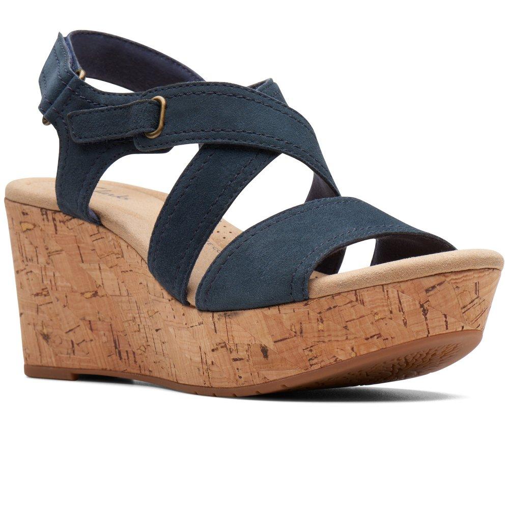 Clarks suede wedges deals