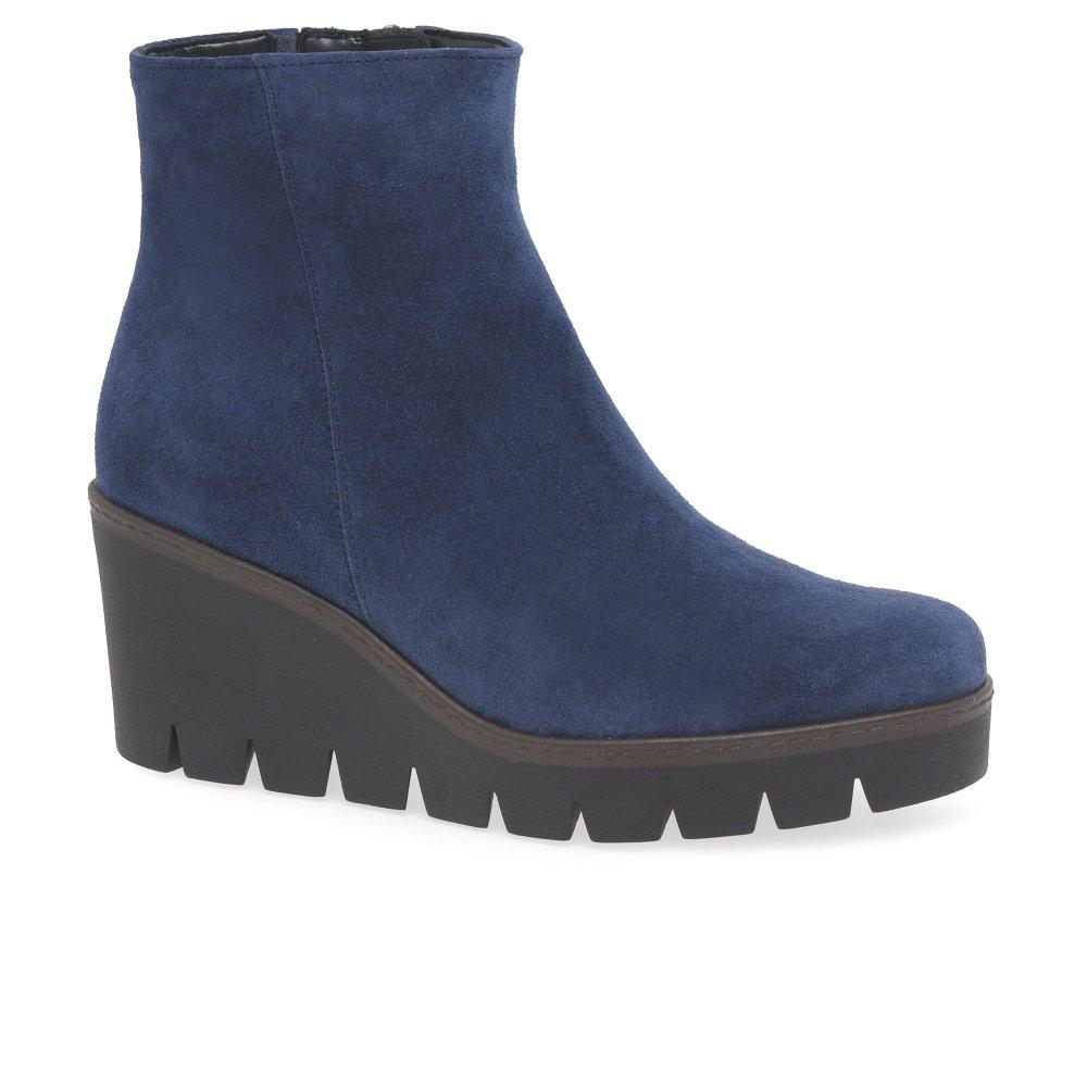 Wedge Boots Gabor Navy Suede Ankle Boots Gabor Suede Wedge Ankle