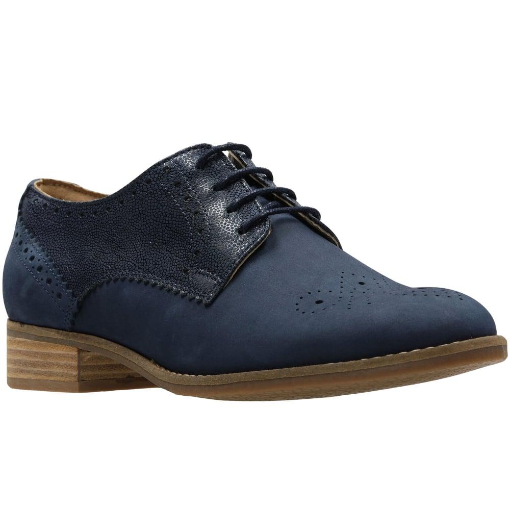 clarks navy brogues