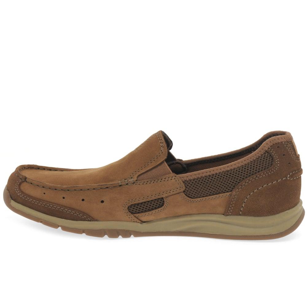 Mens CLARKS Ramada Spanish Nubuck Leather Slip On Shoes