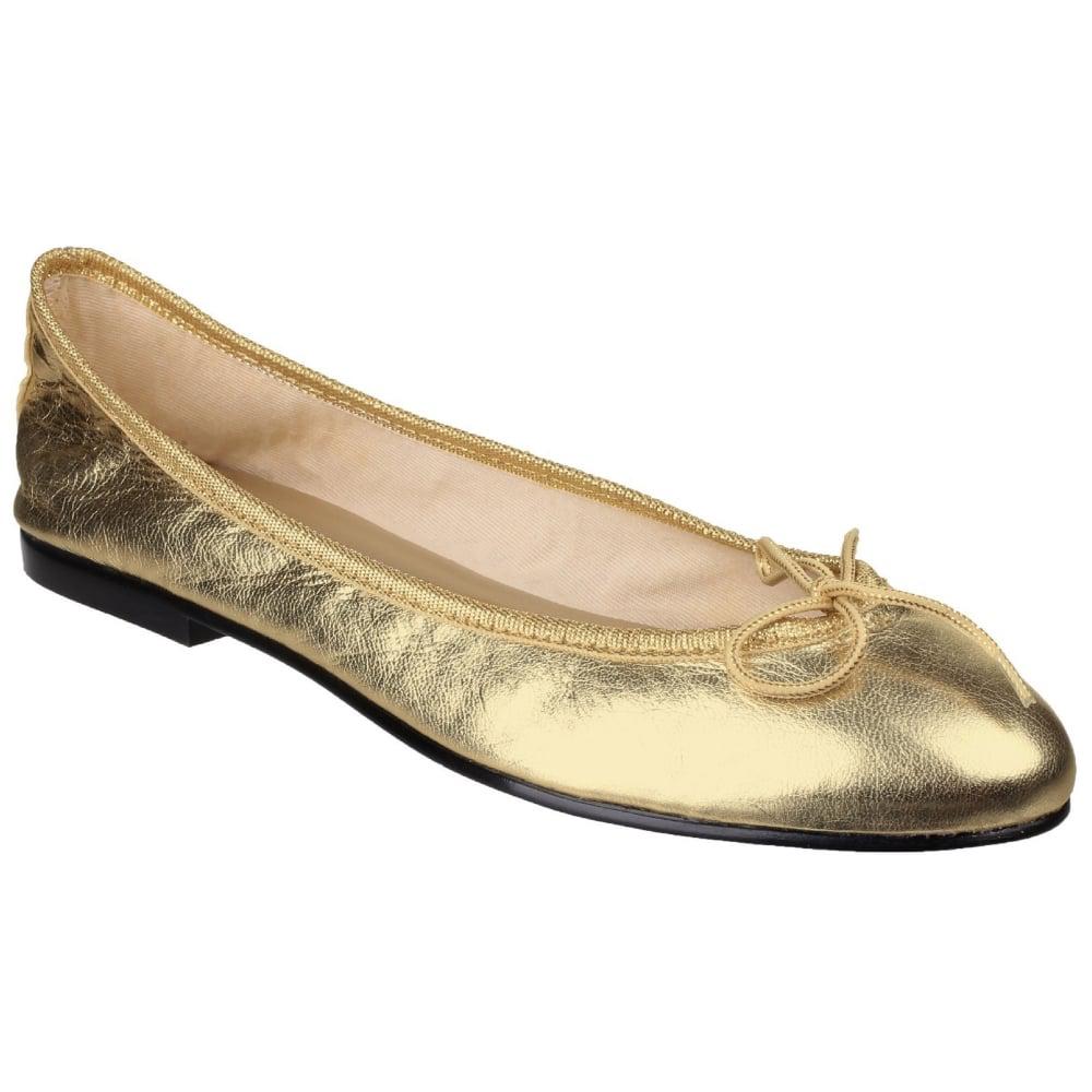 gold ballet pumps