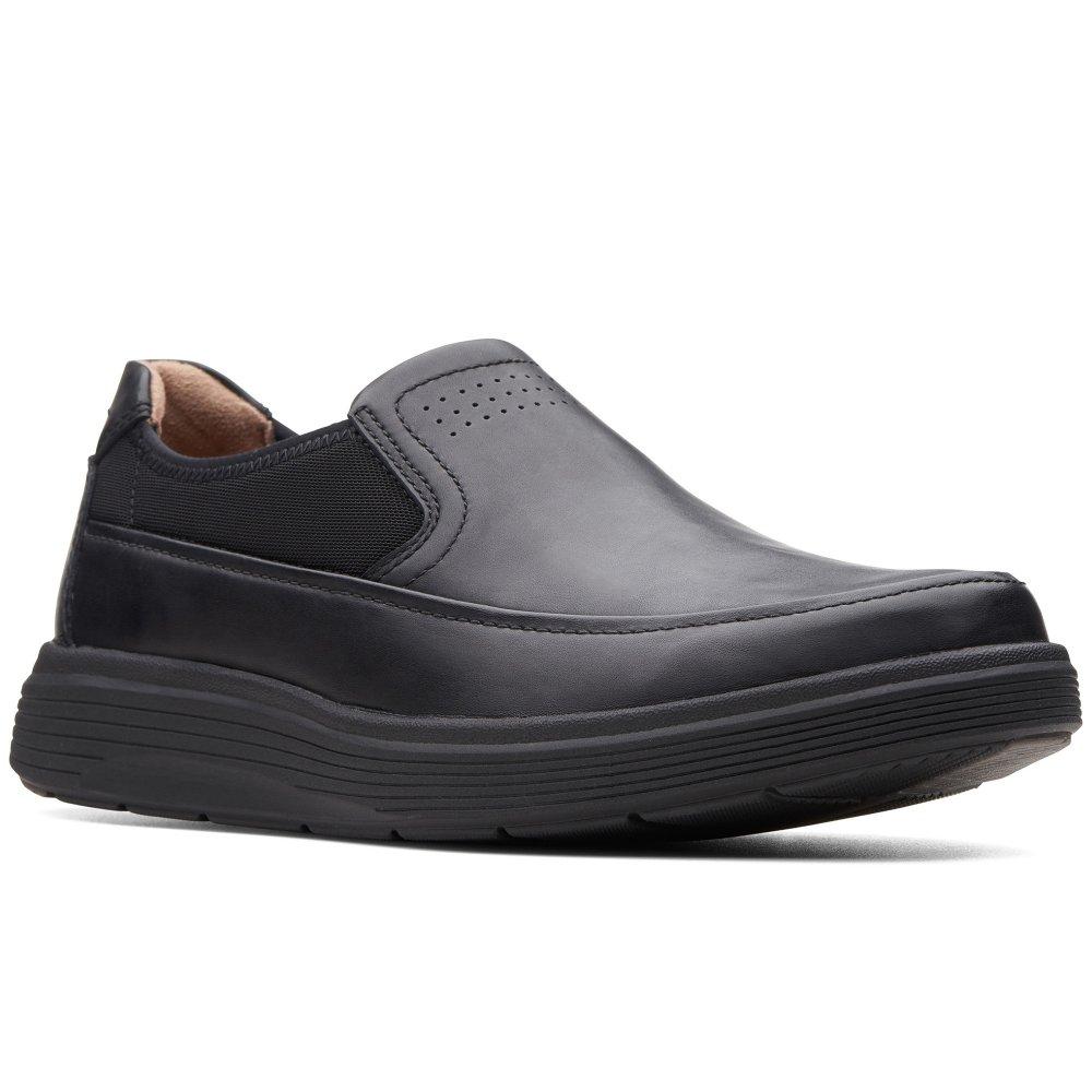 Clarks Un Abode Go Wide Fit Slip On Shoes in Black for Men Lyst