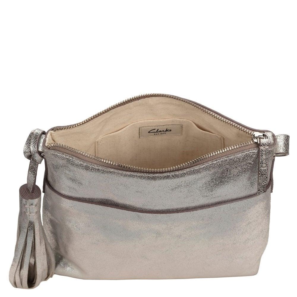 Clarks Leather Topsham Shine Cross Body Bag in Silver (Metallic) | Lyst  Australia