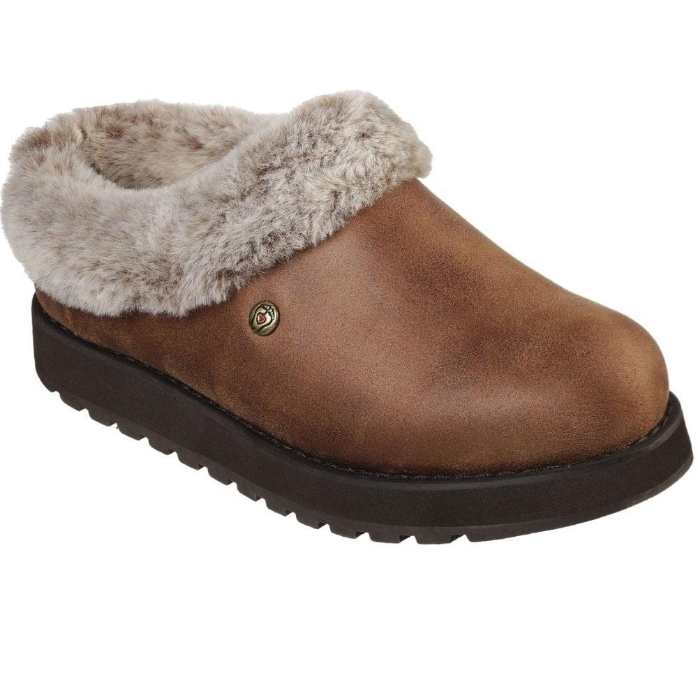 skechers slippers brown