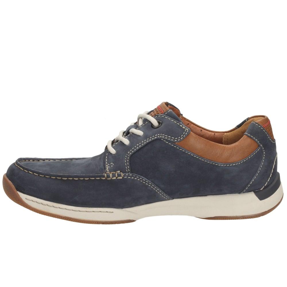 Clarks Leather Javery Time Mens Wide Casual Shoes in Navy Nubuck (Blue ...
