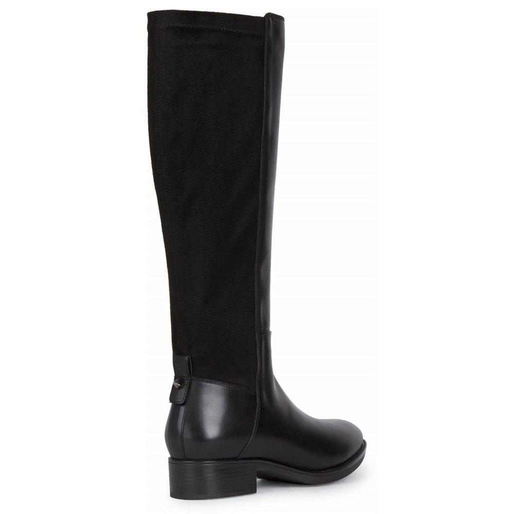 Geox Black Elasticated Knee High Boots Geox D Felicity D Knee High