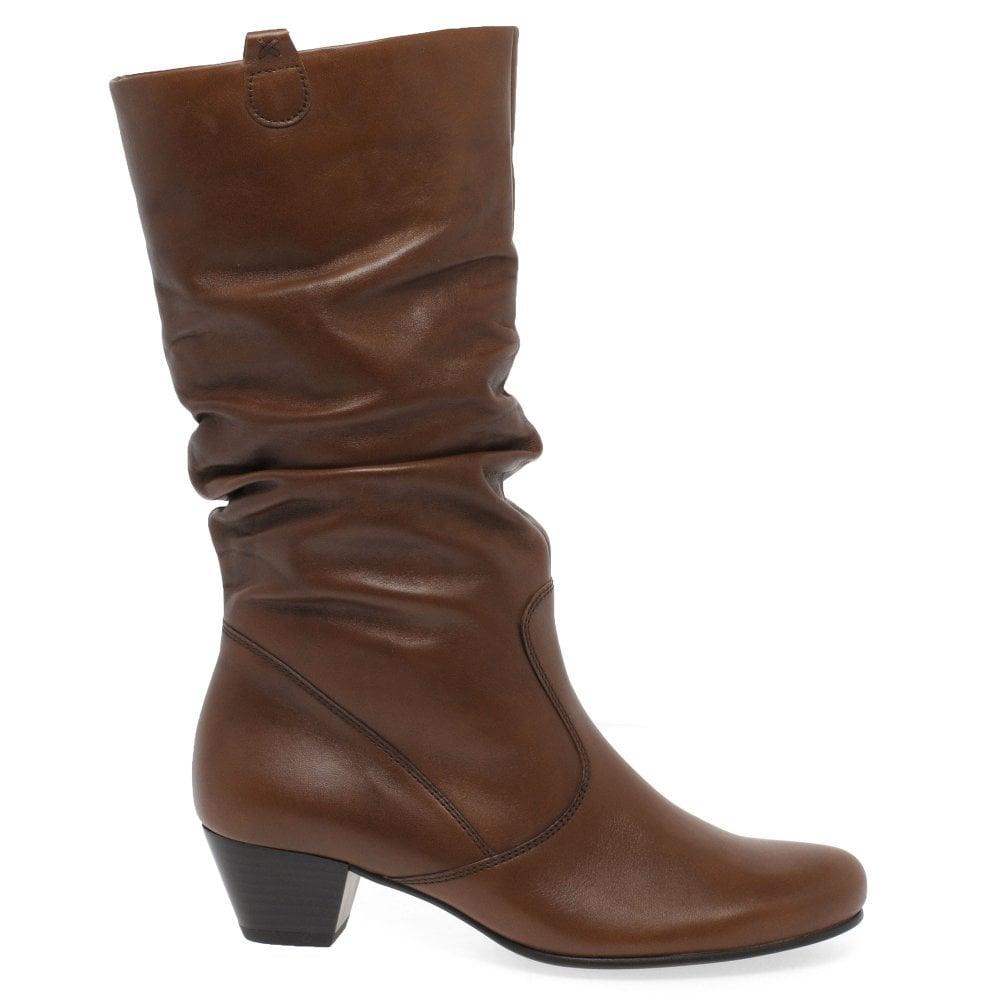 Gabor Rachel Leather Wide Fitting Boots in Brown - Lyst