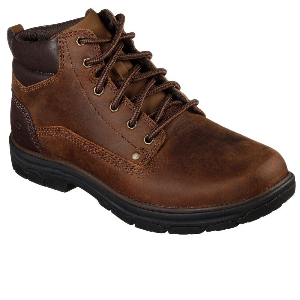 Skechers Segment Garnet Mens Casual Lace Up Leather Boots In Brown For skechers-segment-garnet-mens-casual-lace-up-leather-boots-in-brown-for