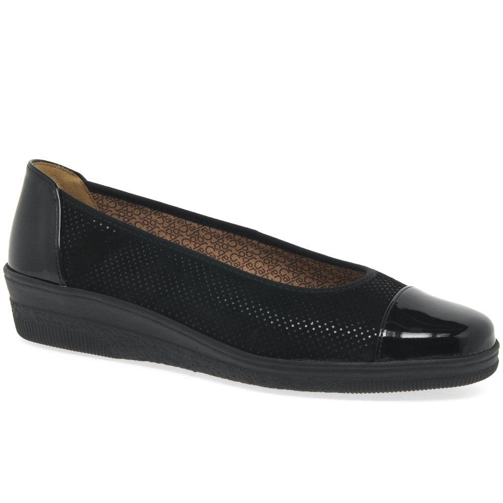 gabor black wedge shoes
