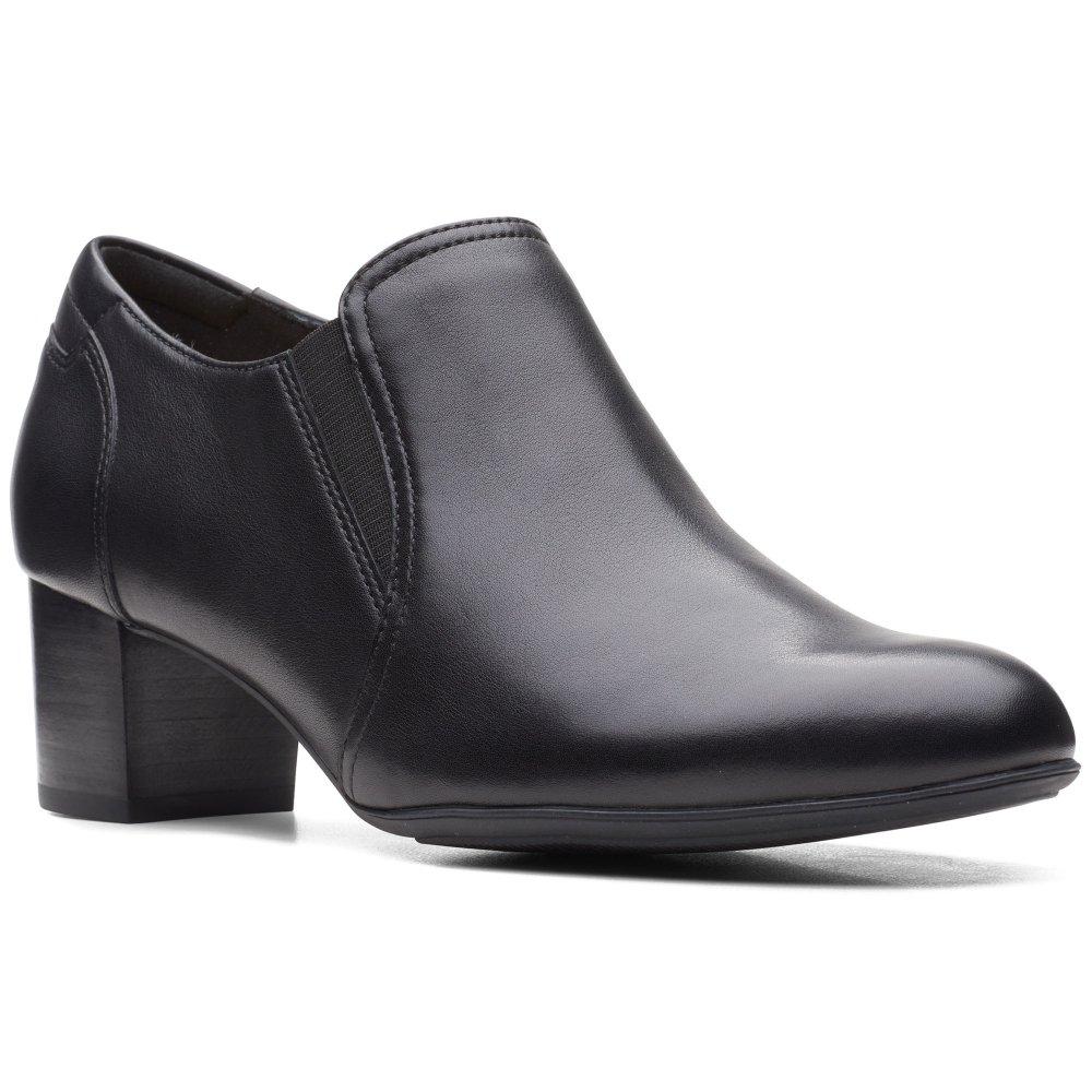 clarks black court shoes sale