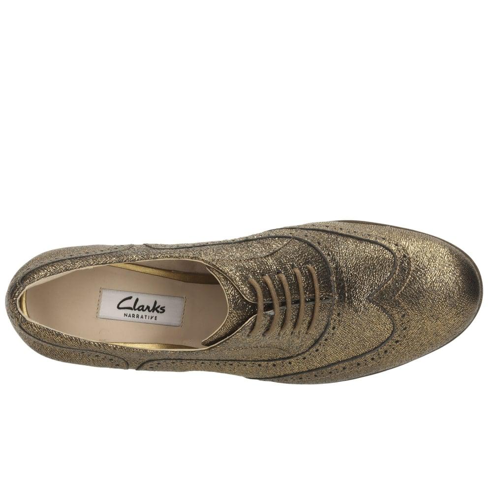 clarks gold brogues