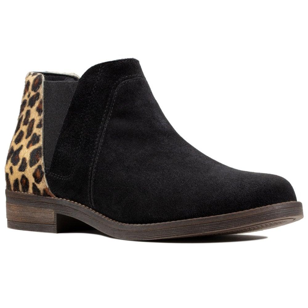 clarks leopard print ankle boots
