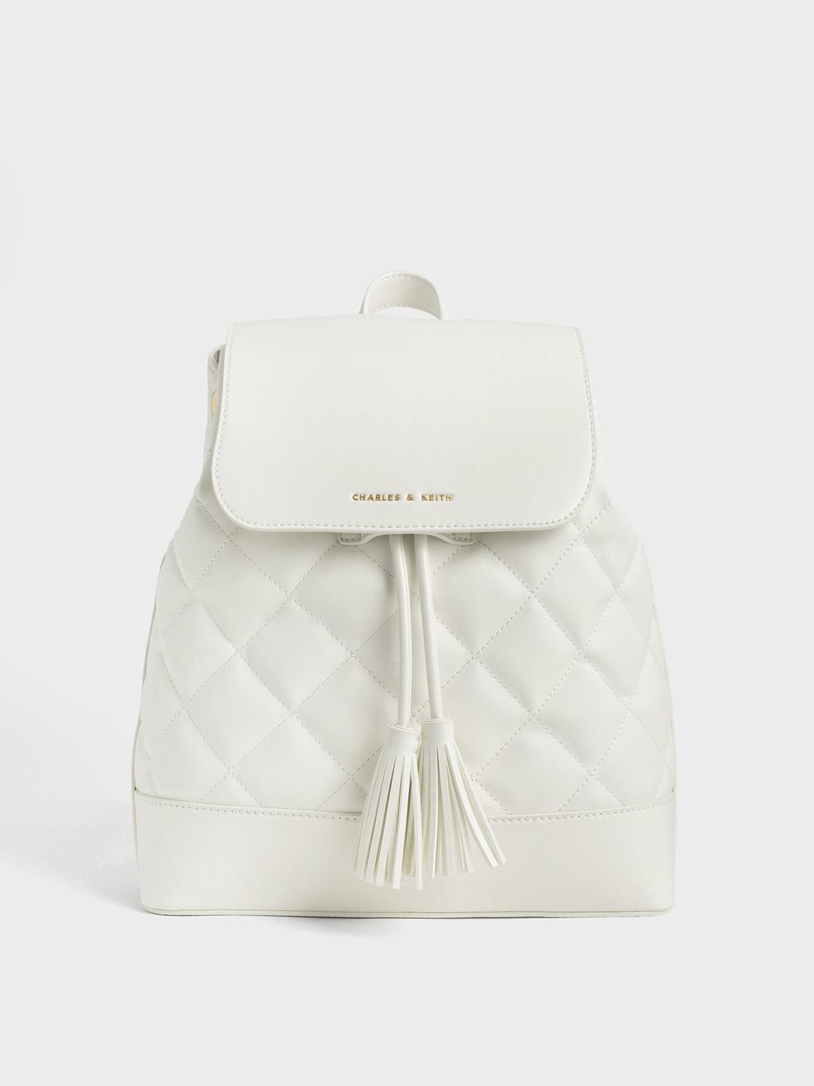 Ivory Quilted Chain Bag - CHARLES & KEITH US