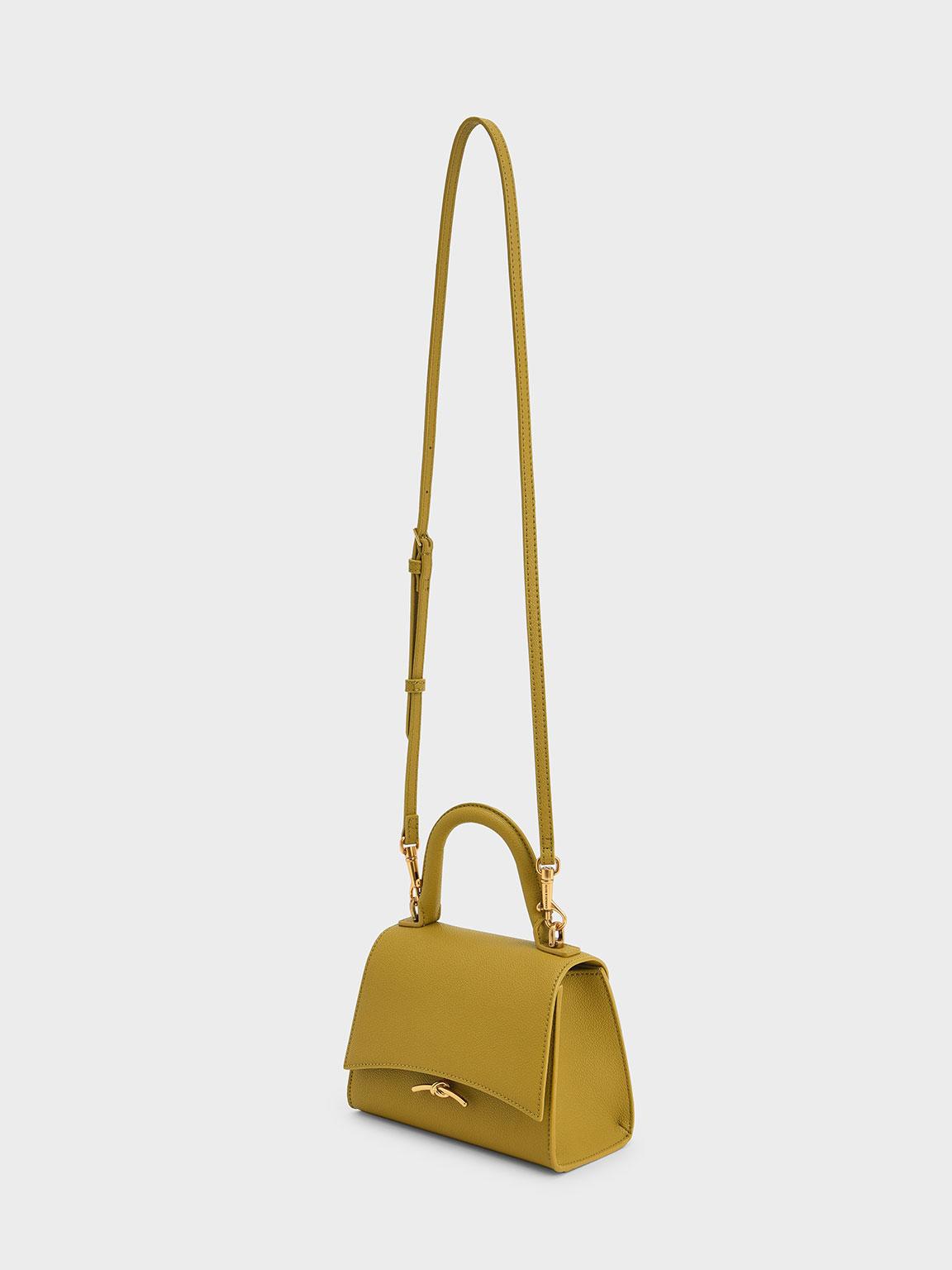 Huxley Metallic Push lock Top Handle Bag