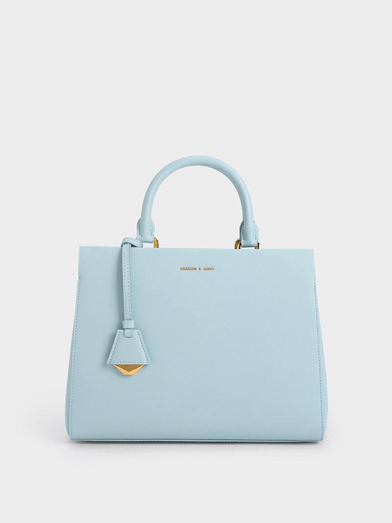 Charles & Keith Mirabelle Structured Handbag in Blue | Lyst