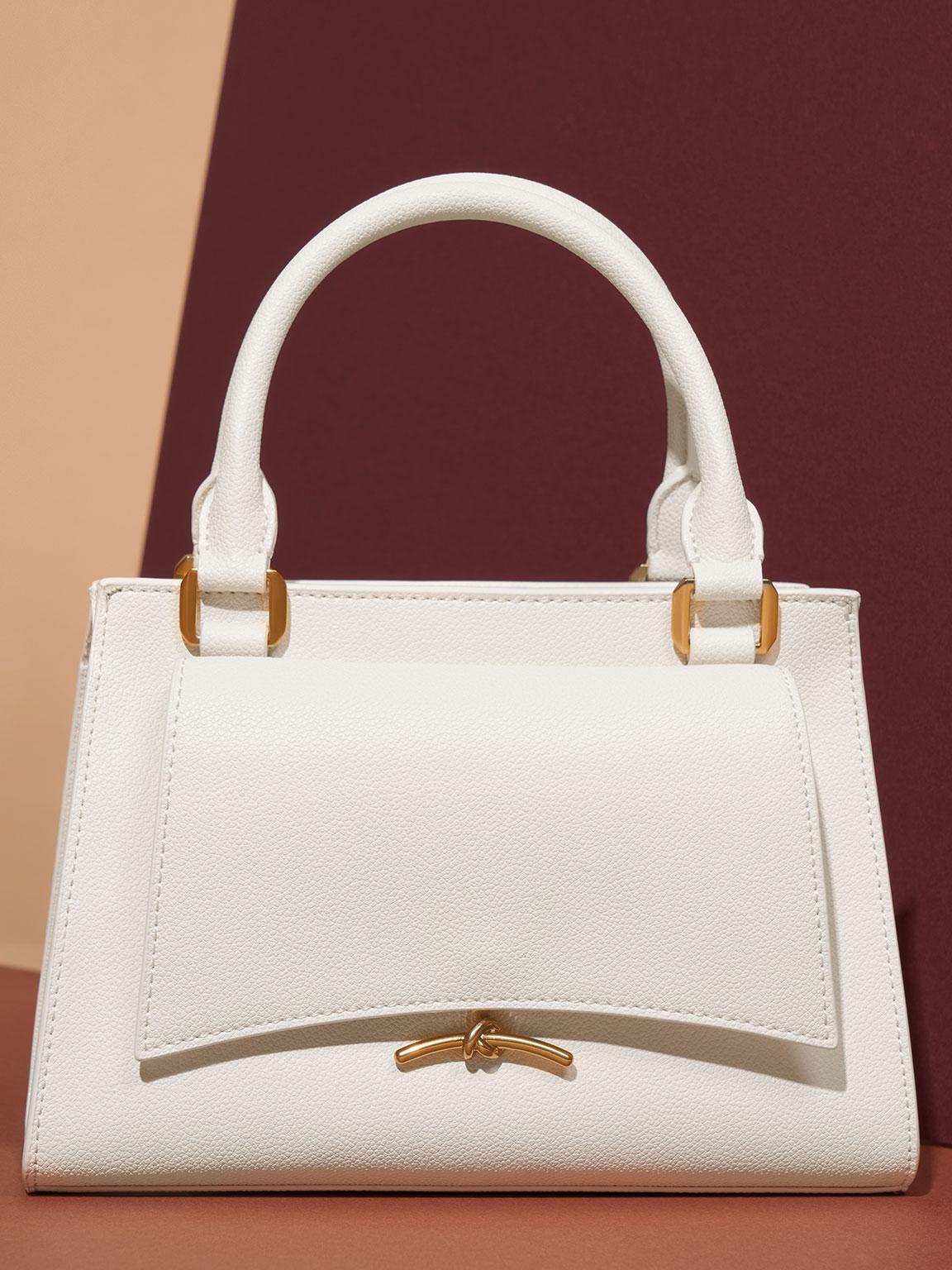 Charles u0026 Keith Huxley Trapeze Tote Bag in Natural | Lyst
