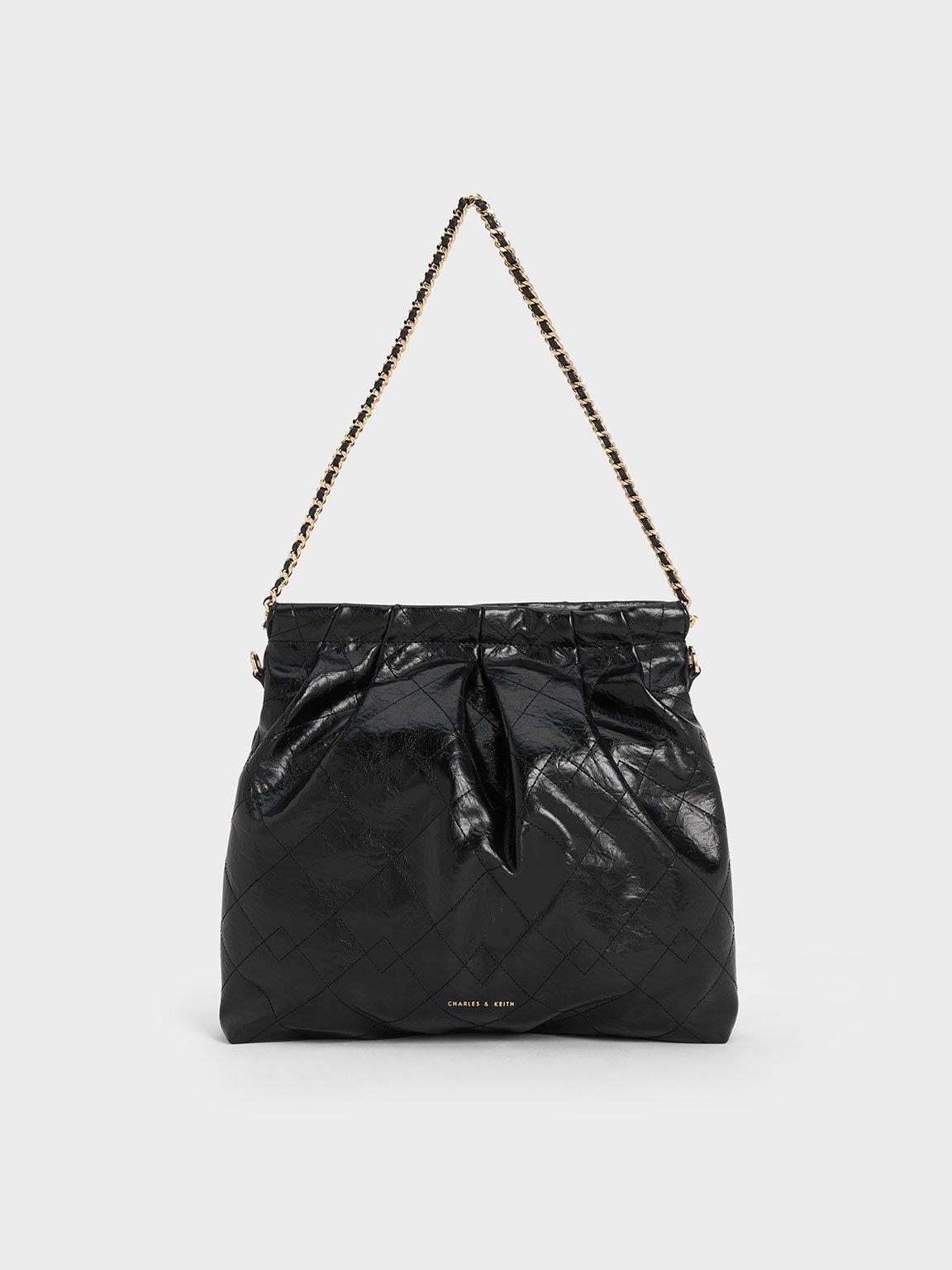 Charles & Keith Duo Double Chain Hobo Bag in Black | Lyst Canada