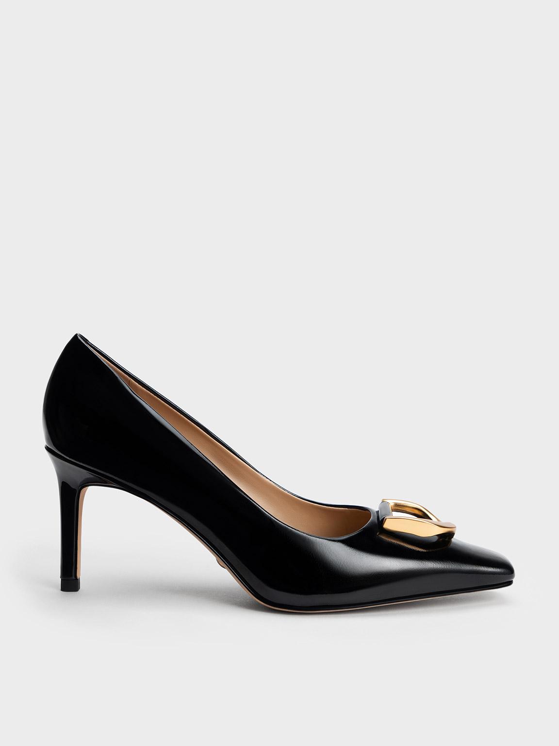 Charles & Keith Gabine Patent Leather Tapered Pumps in Black | Lyst