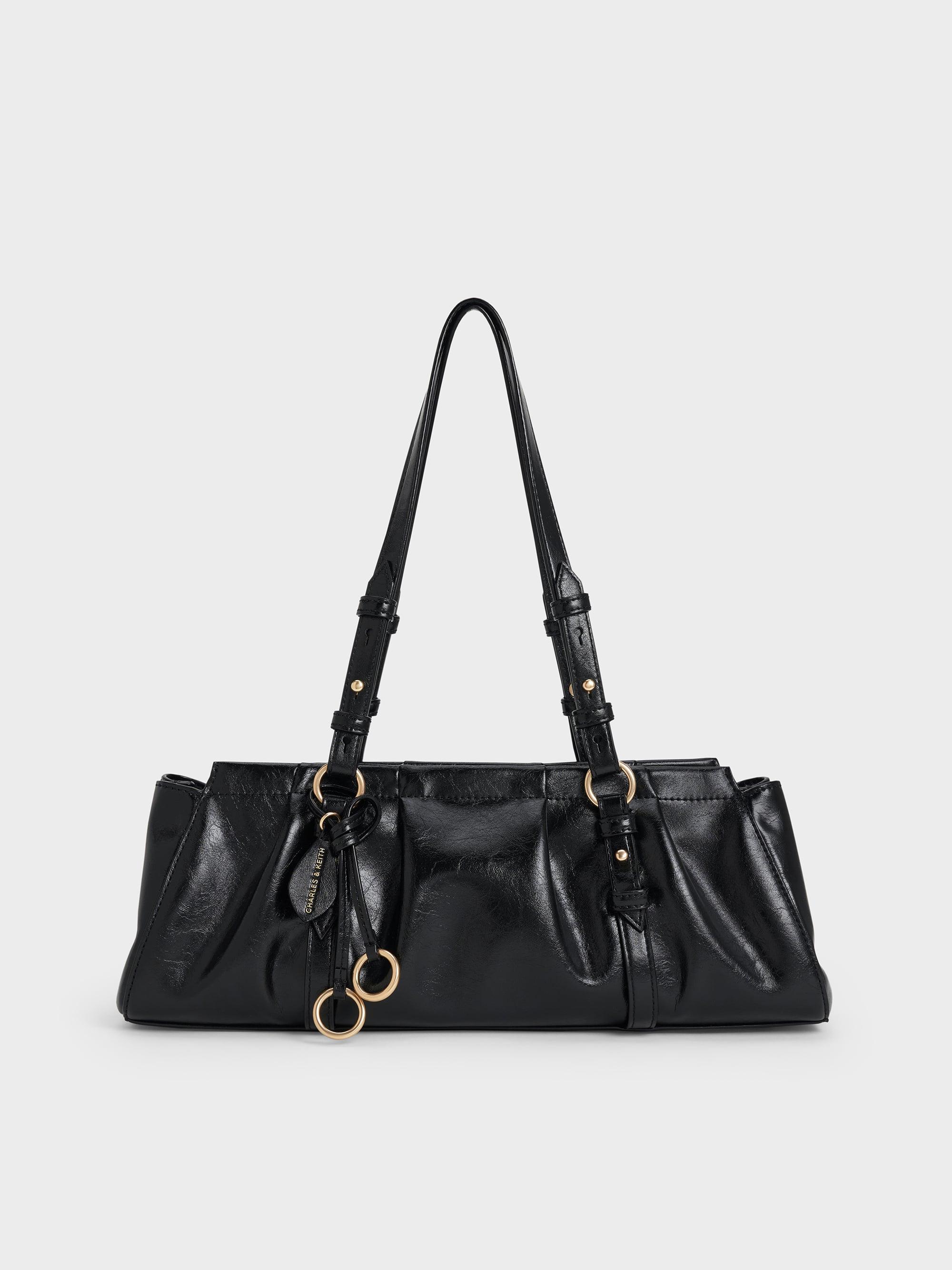 Charles & Keith Britton Elongated Shoulder Bag in Black | Lyst