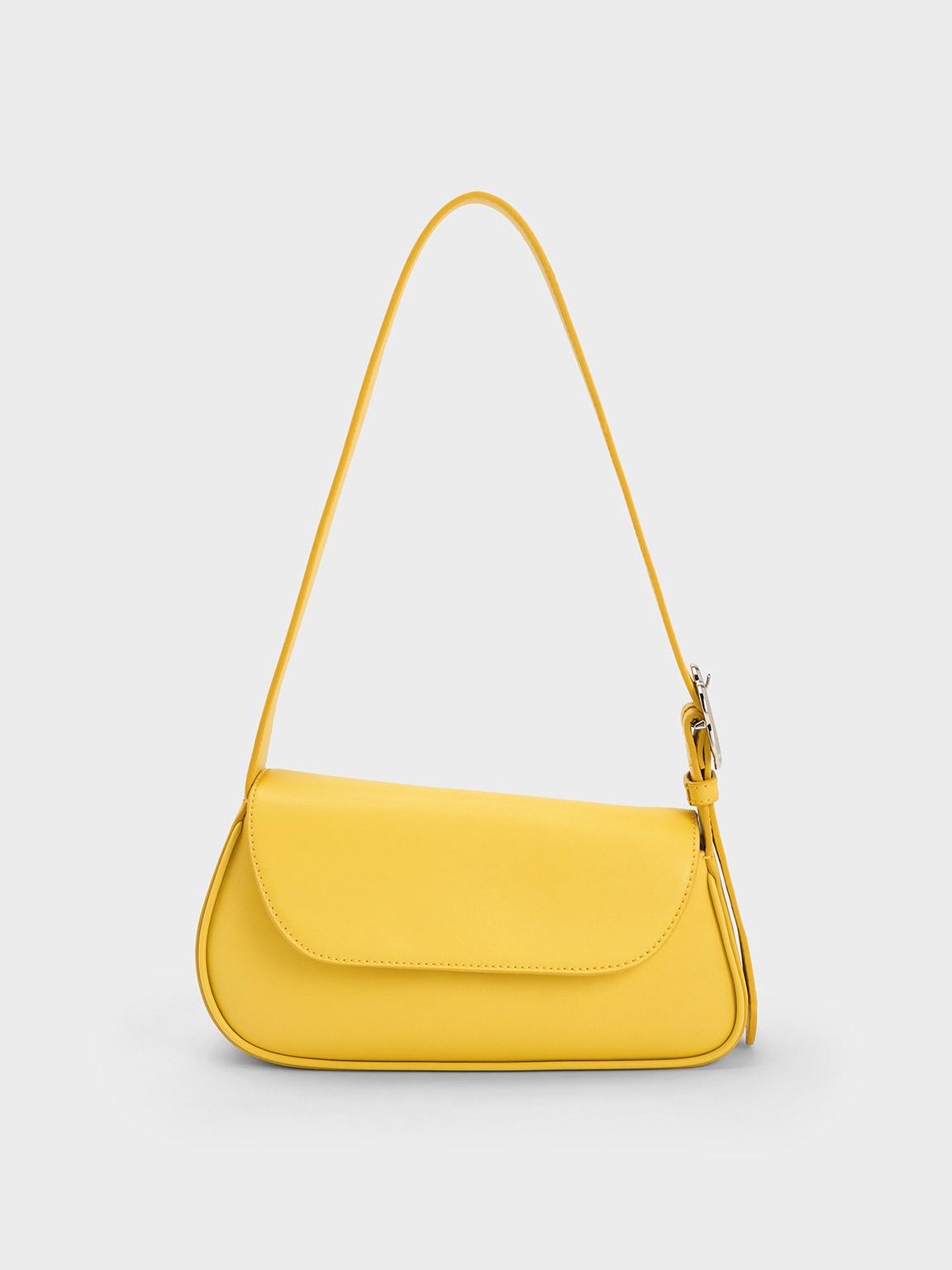 Charles & Keith Petra Asymmetrical Front Flap Bag in Yellow | Lyst