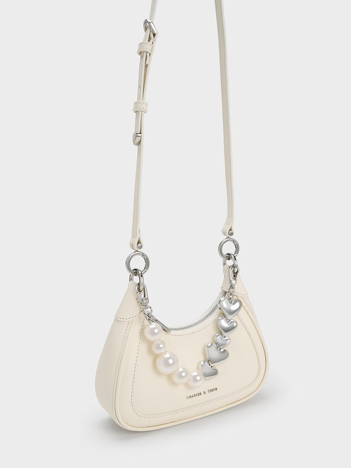 Charles & Keith Gift Set: Mini Hobo Bag in Natural