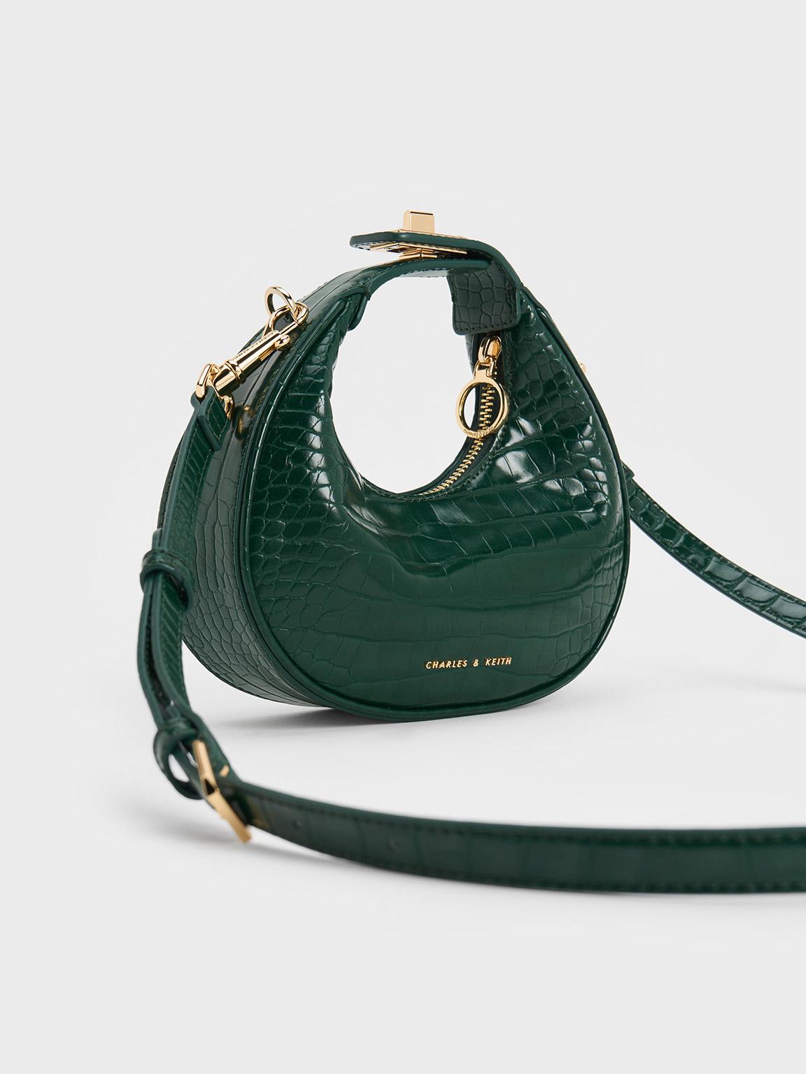Green Leather Charles Keith Sling Bag