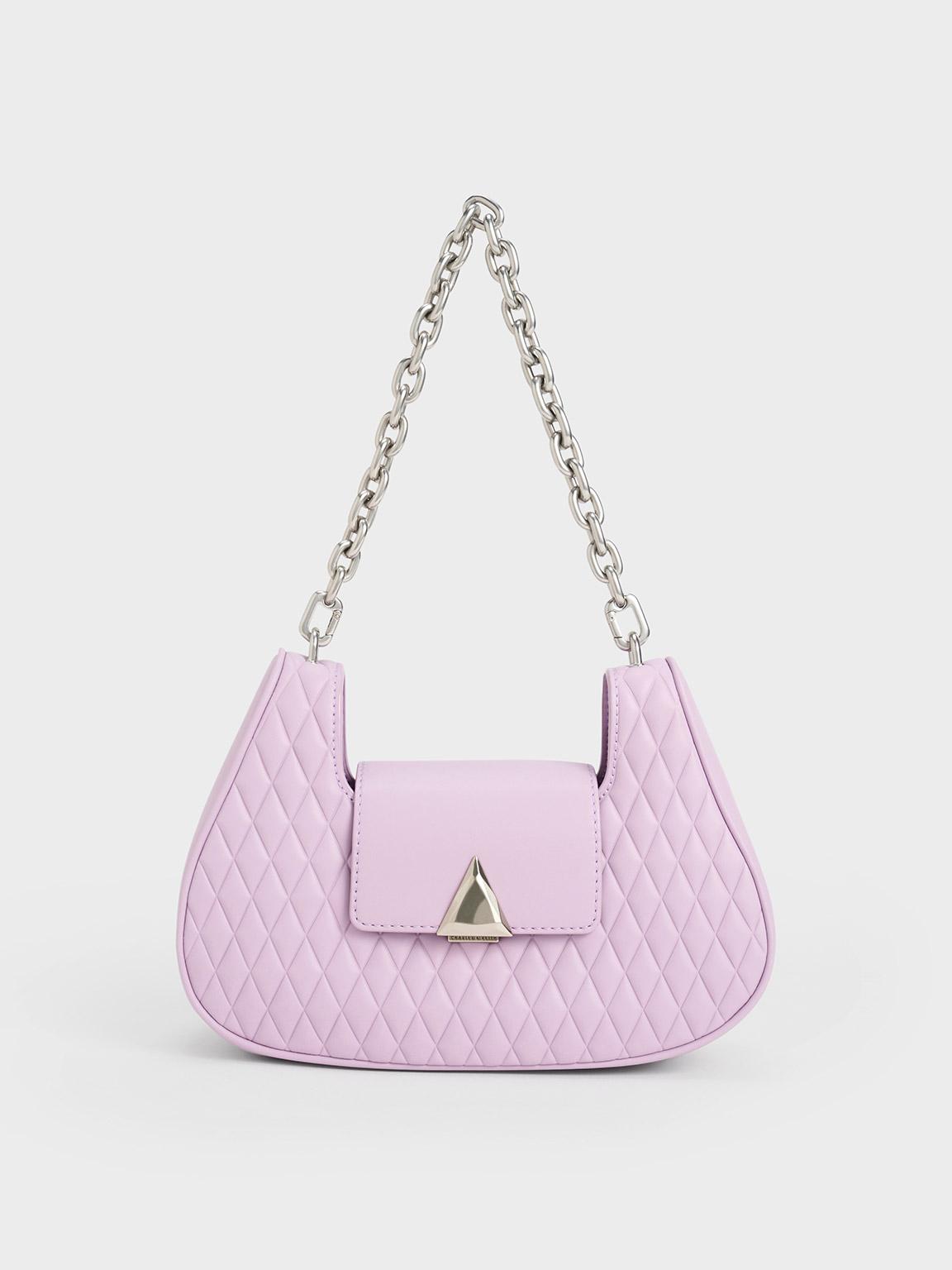 Charles & Keith Quinlynn Curved Shoulder Bag in Pink Lyst