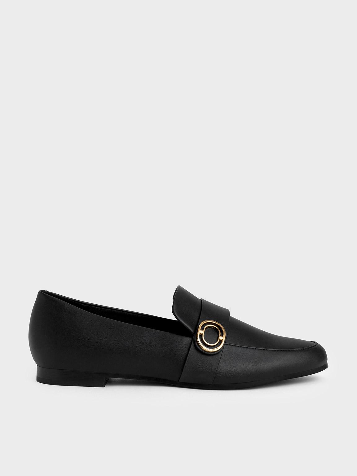 Charles & Keith Velvet Metallic Accent Almond-toe Penny Loafers in ...