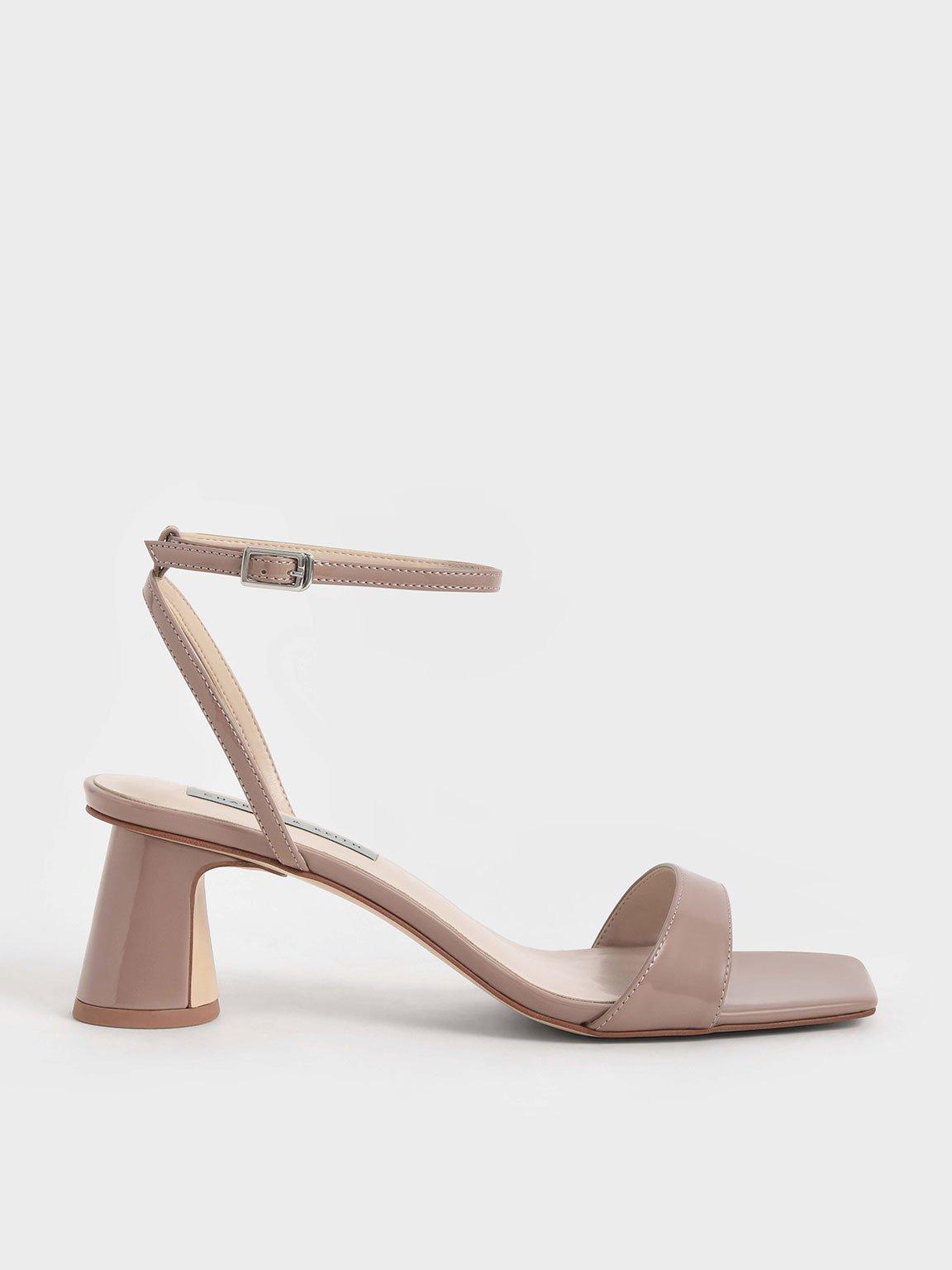 Charles u0026 Keith Patent Ankle-strap Cylindrical Heel Sandals | Lyst