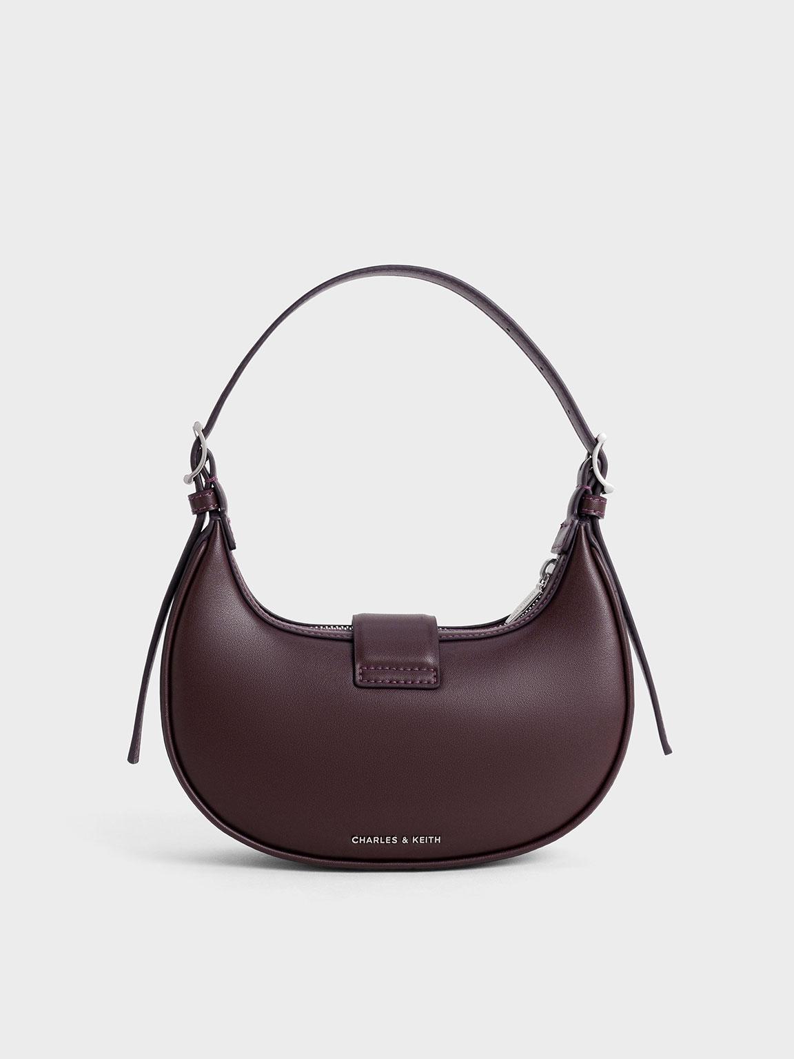 CHARLES&KEITH Trice llicAccent Belted ShoulderBag/送料込 Chalk Trice Metallic Accent Belted Shoulder Bag - CHARLES