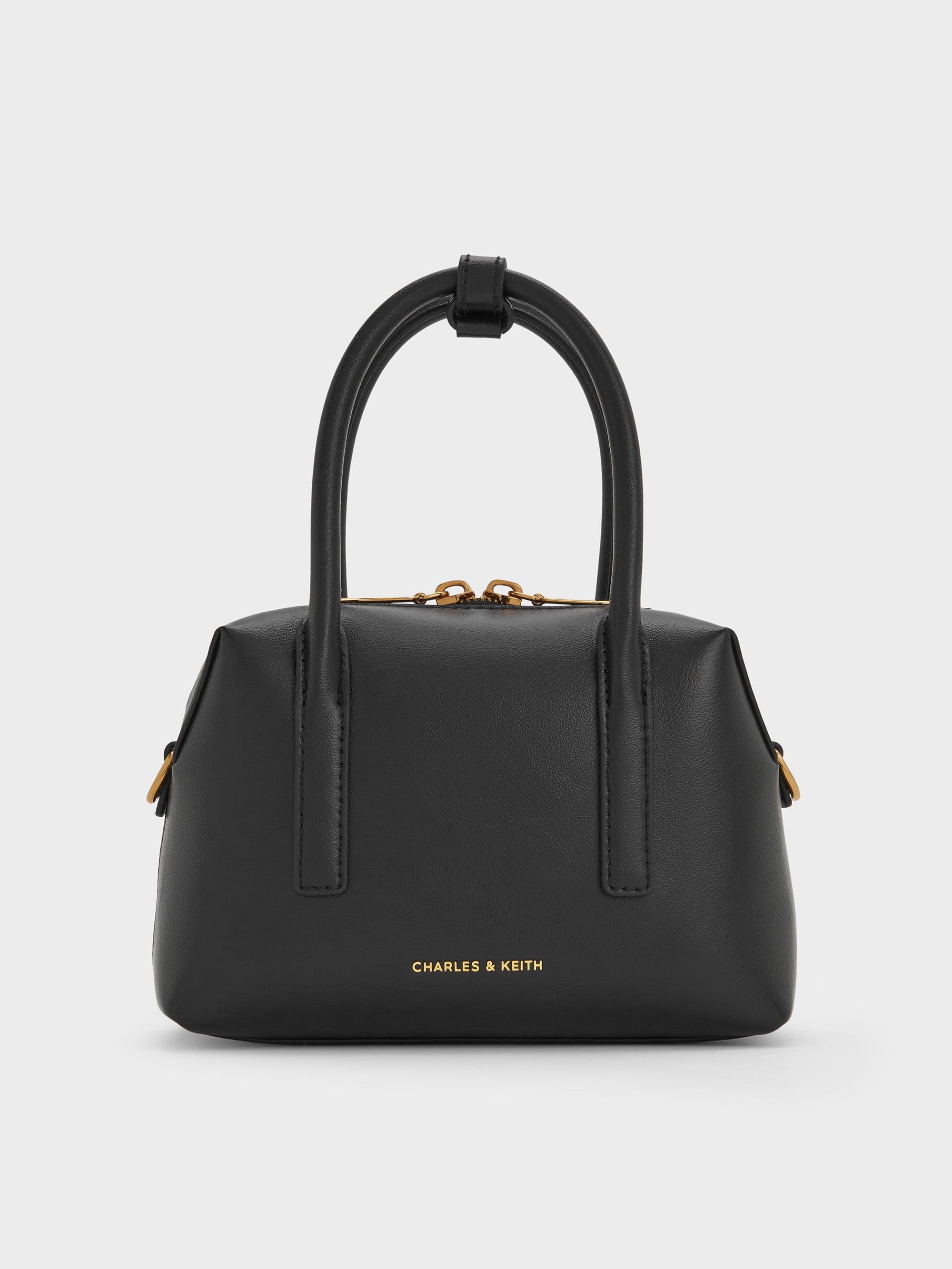 Charles & Keith Deyna Bowling Bag in Black | Lyst