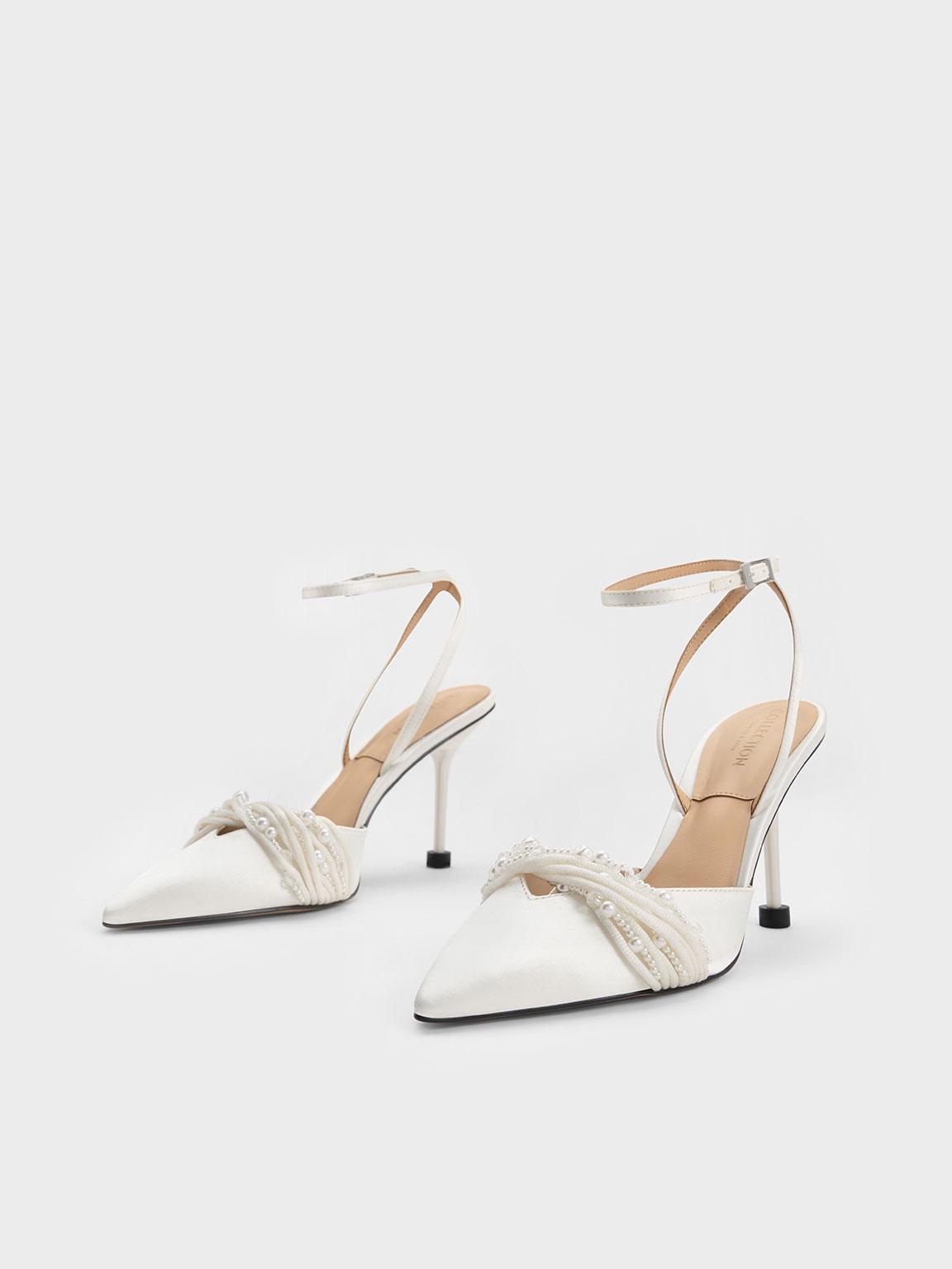 Beaded store kitten heels