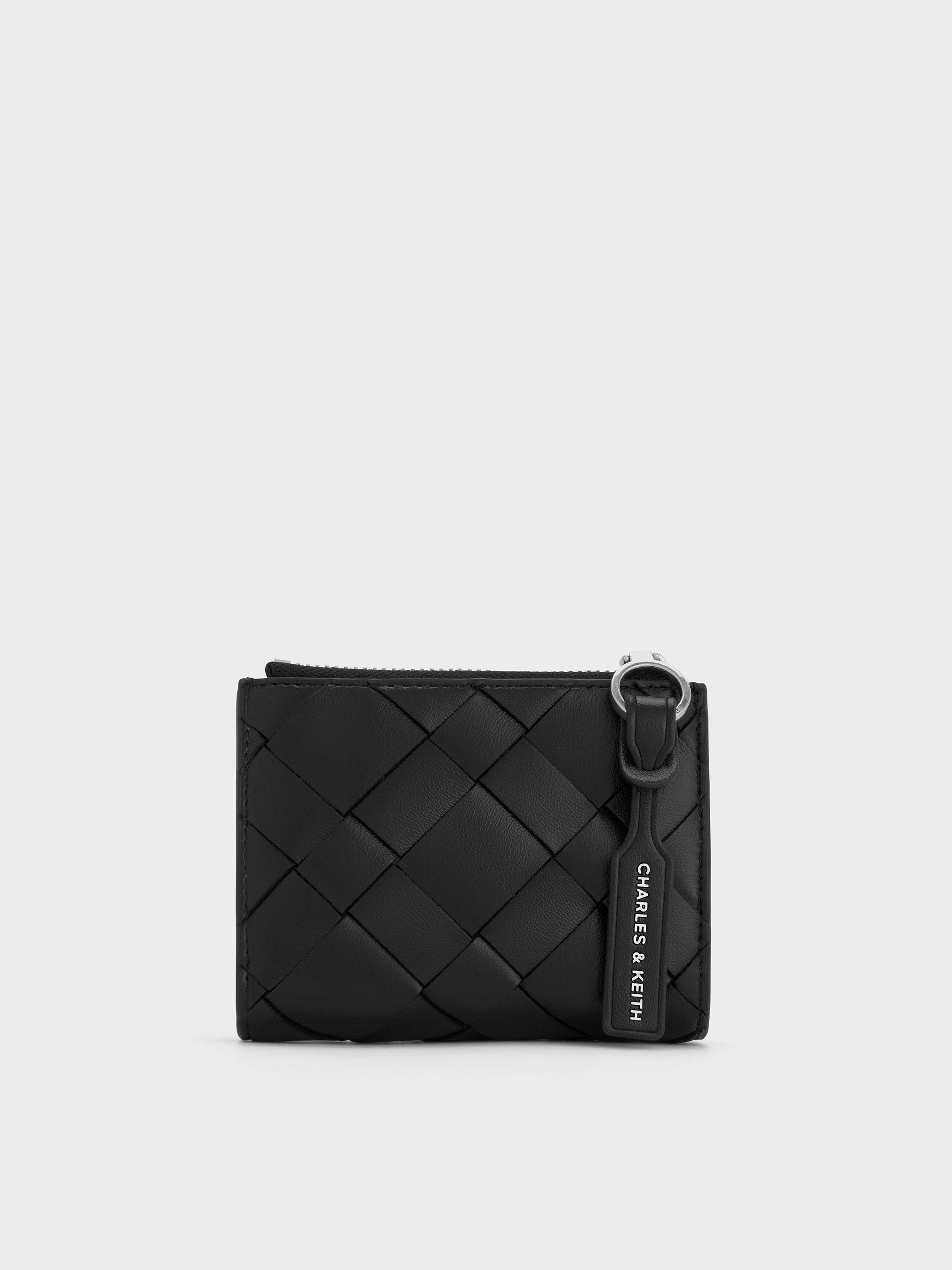 Ivette イヴェットスモールウォレット CHARLES & KEITH Charles & Keith Ivette Woven Top-Zip Small Wallet in Black | Lyst