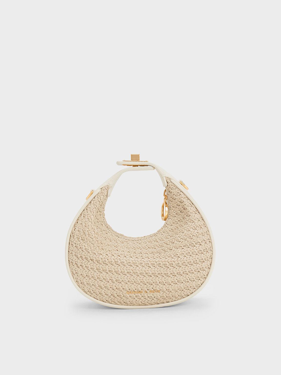 Red Cockade Crescent Hobo Bag - CHARLES & KEITH US