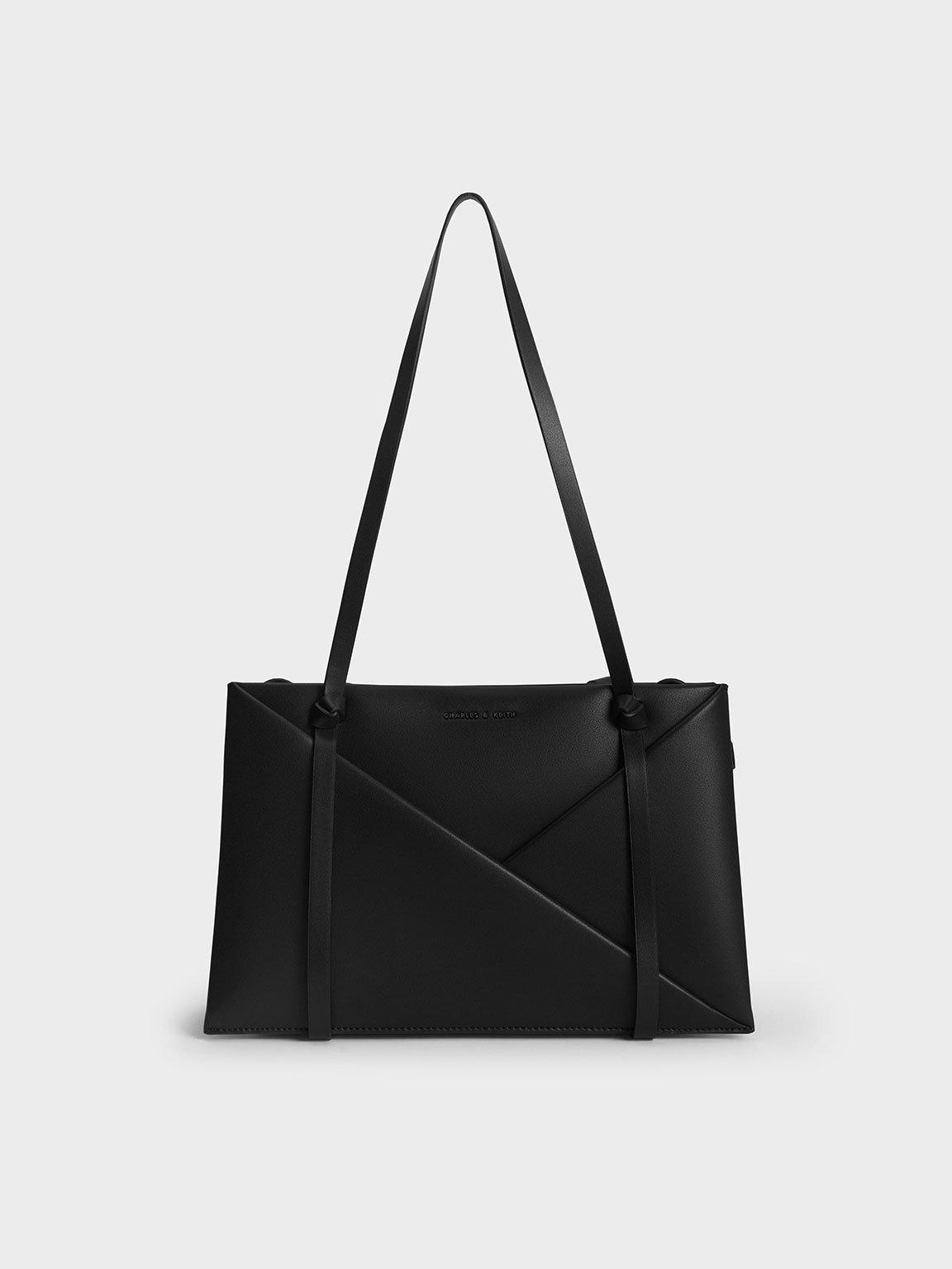 ★CHARLES&KEITH Midori Geometric Elongated Tote Bag/送料込 Toffee Midori Geometric Elongated Tote Bag - CHARLES & KEITH US