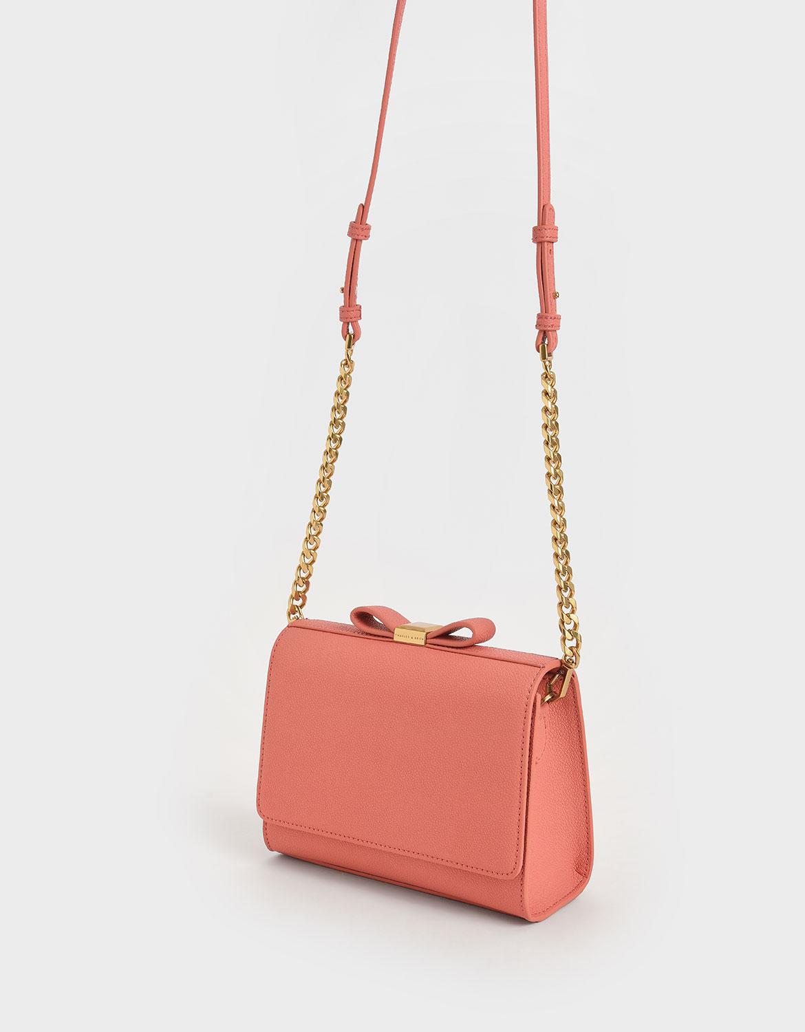 Charles Keith Bow Envelope Clutch in Pink Lyst