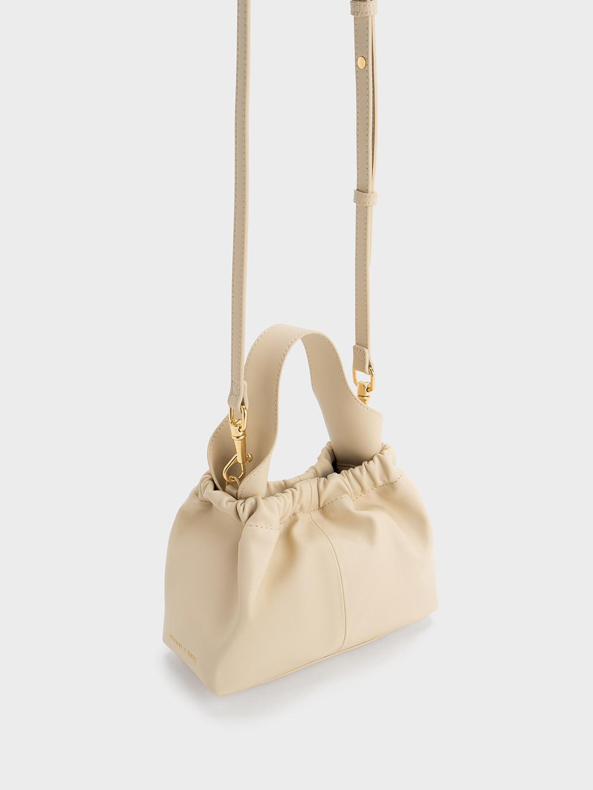 Charles & Keith Ally Ruched Slouchy Bag in Pink