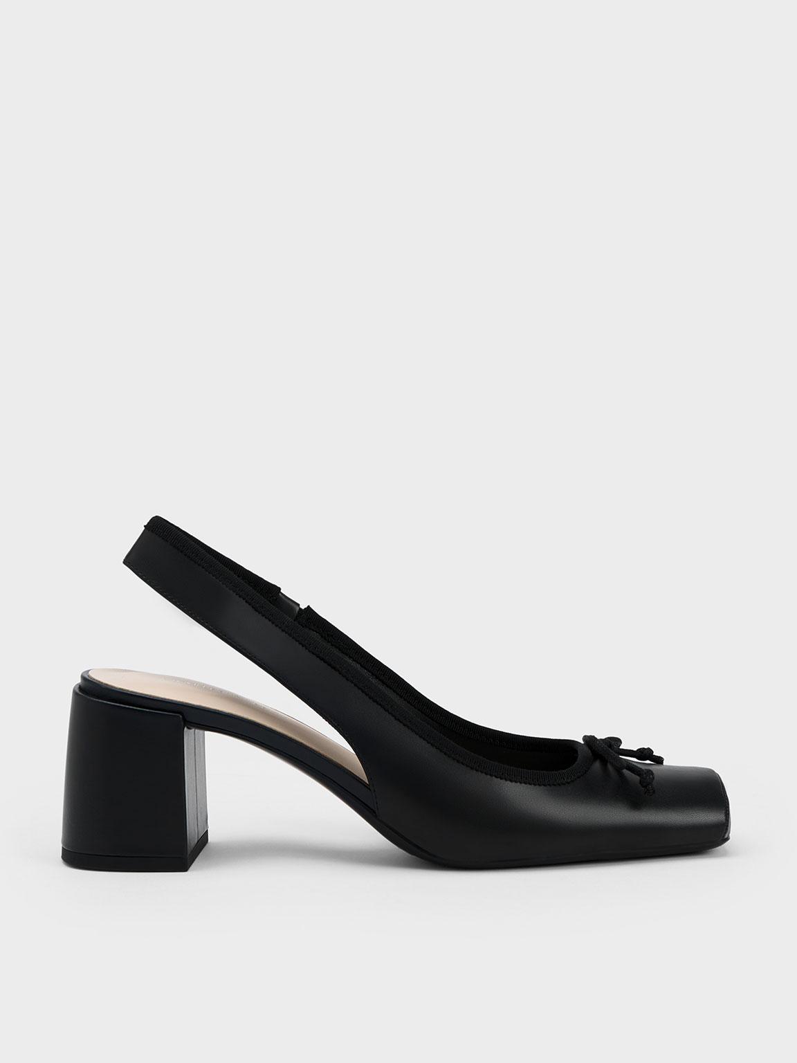 Charles & Keith Bow Slingback Pumps in Black