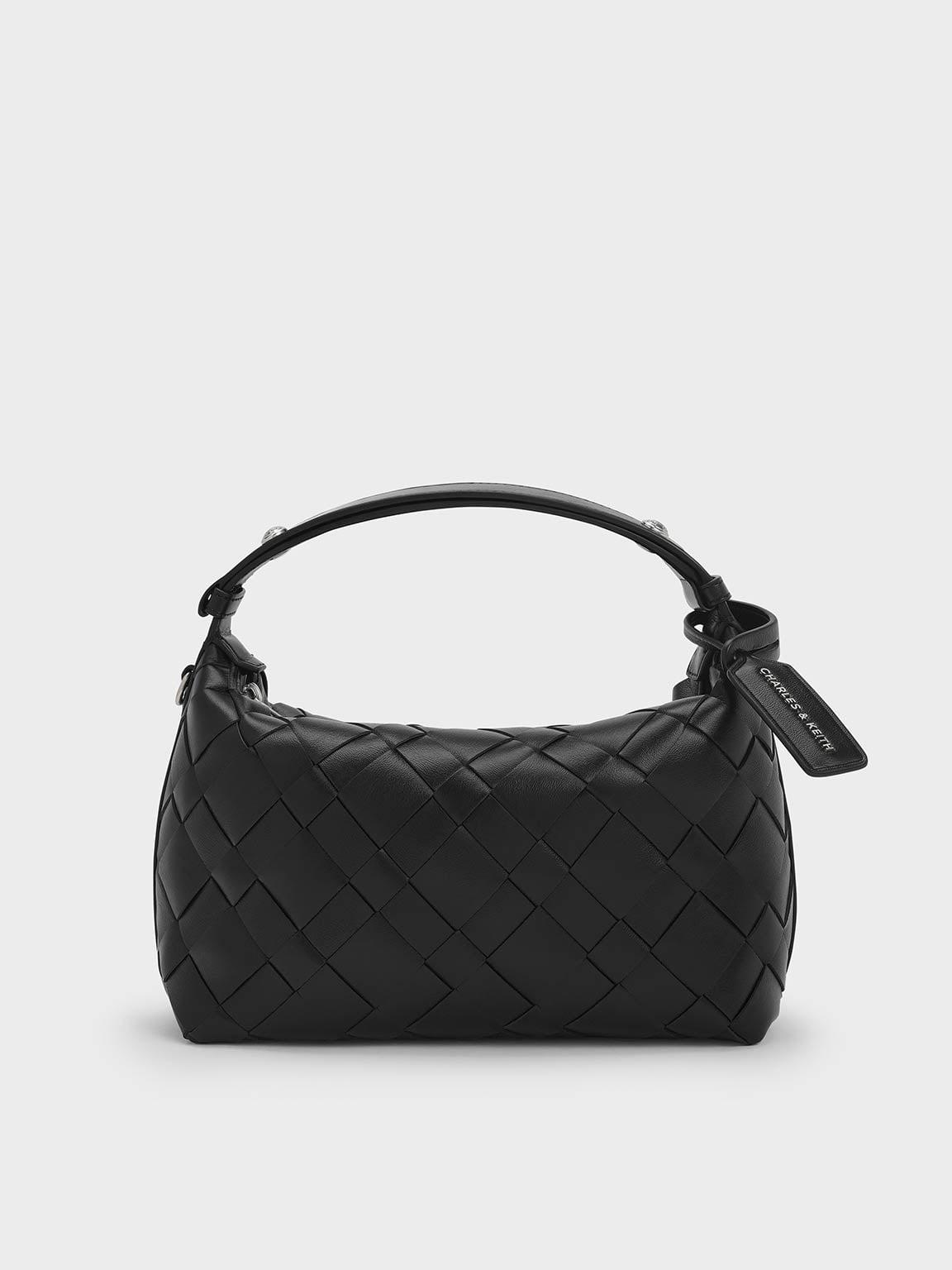 Charles & Keith Ivette Woven Shoulder Bag in Black | Lyst