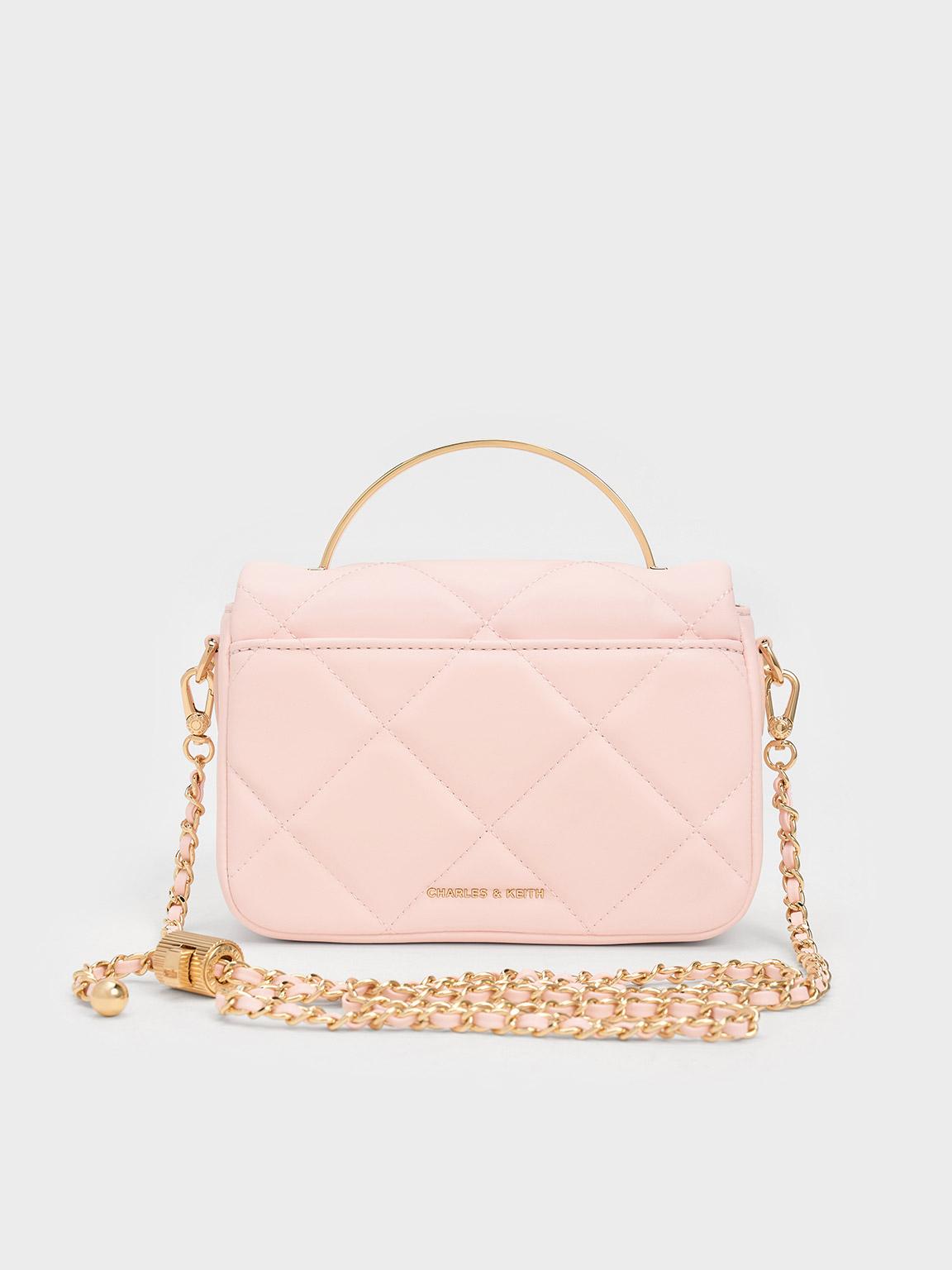 Charles Keith Quilted Boxy Top Handle Bag in Pink Lyst UK